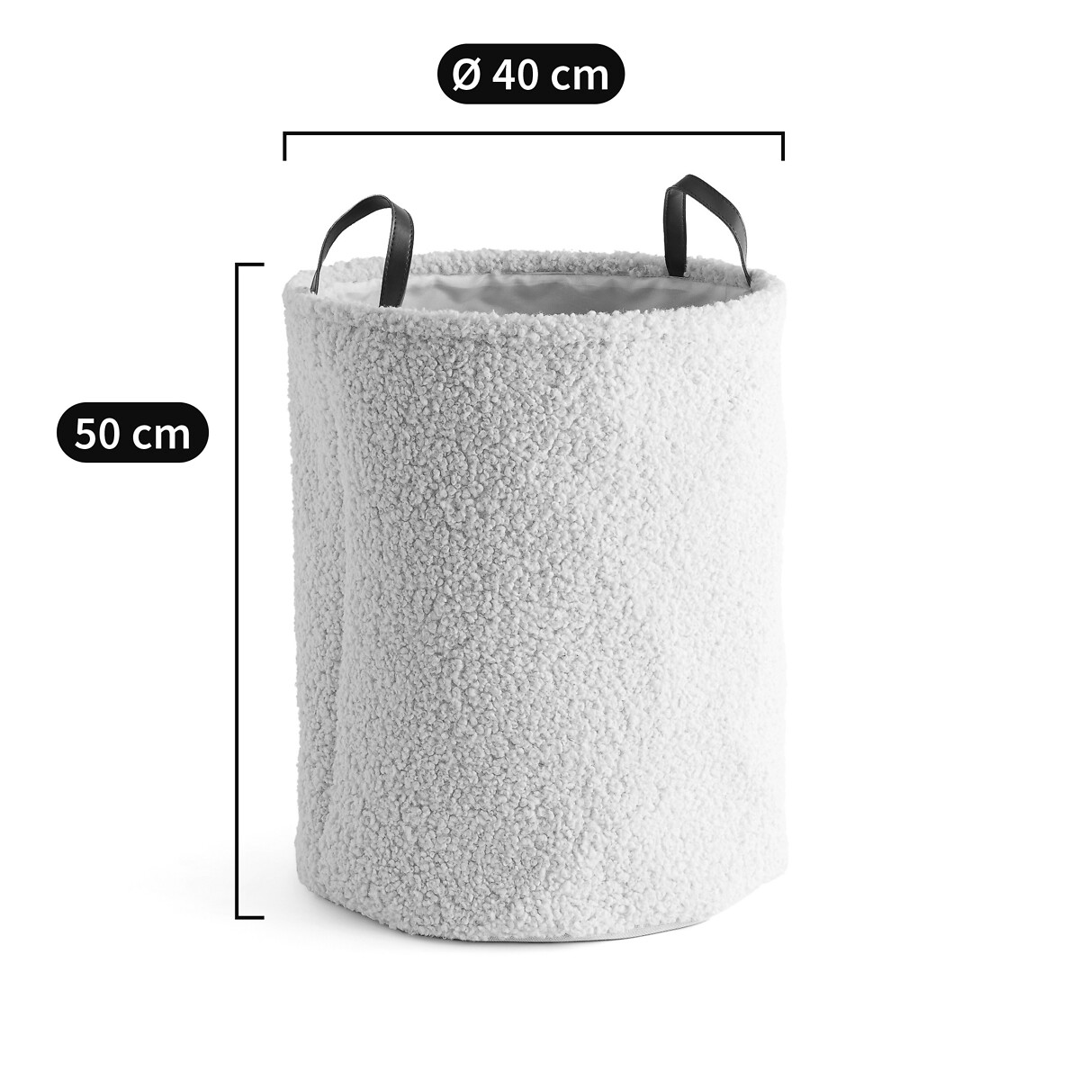 Panier à linge bouclette, Boklio ecru, LA REDOUTE INTERIEURS