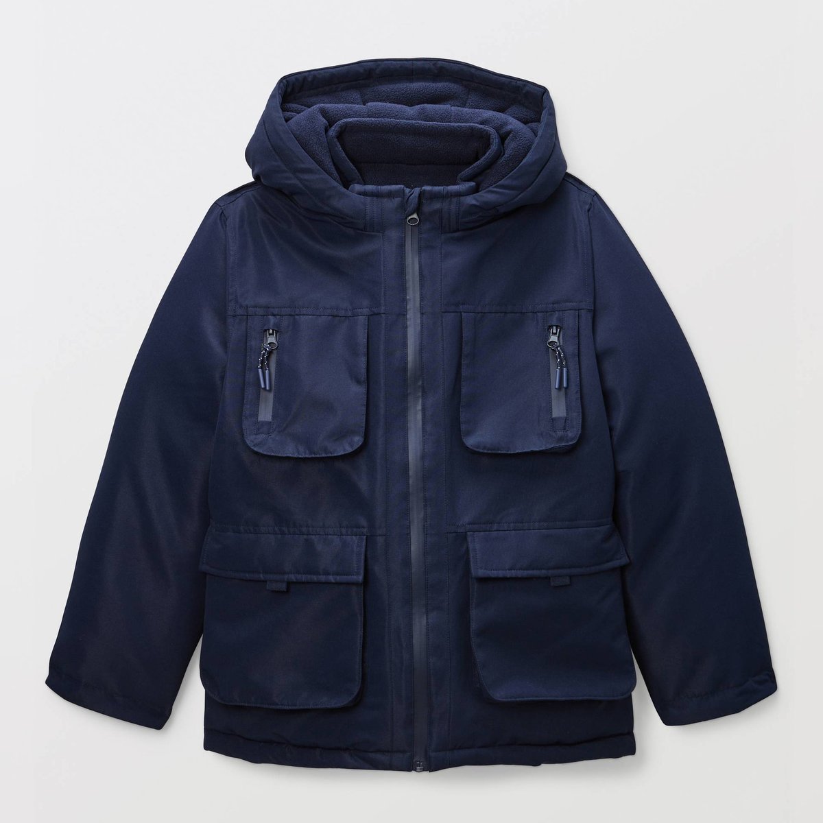 Parka à capuche unie doublée sherpa cachalot, MONOPRIX