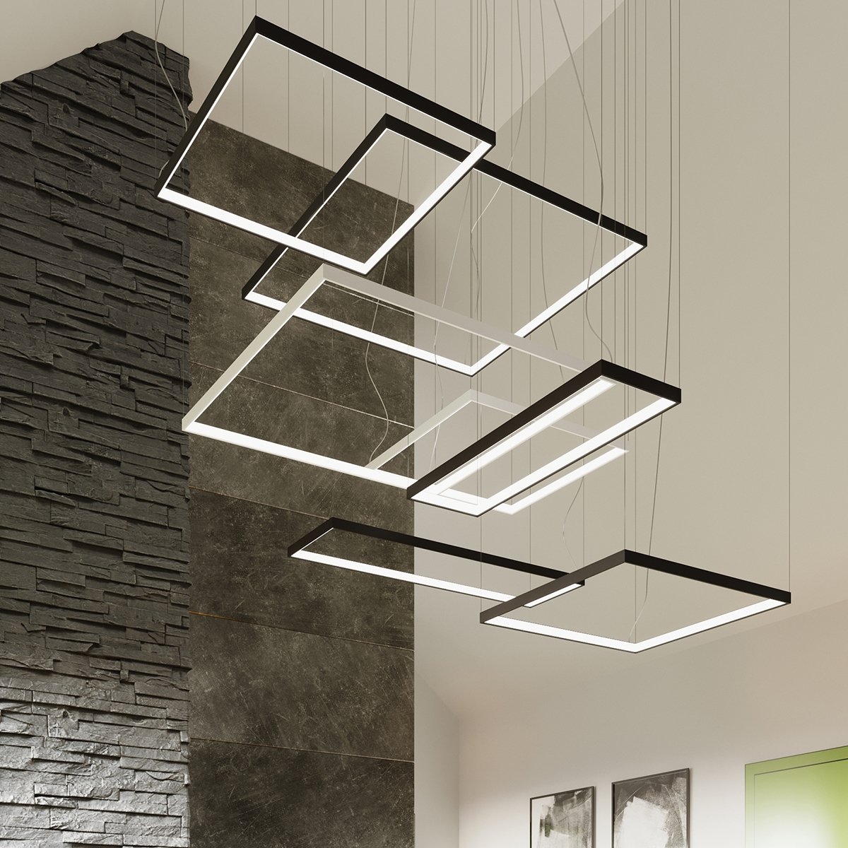 Lustre Aluminium Blanc LED 1 Nelya blanc, EDEN