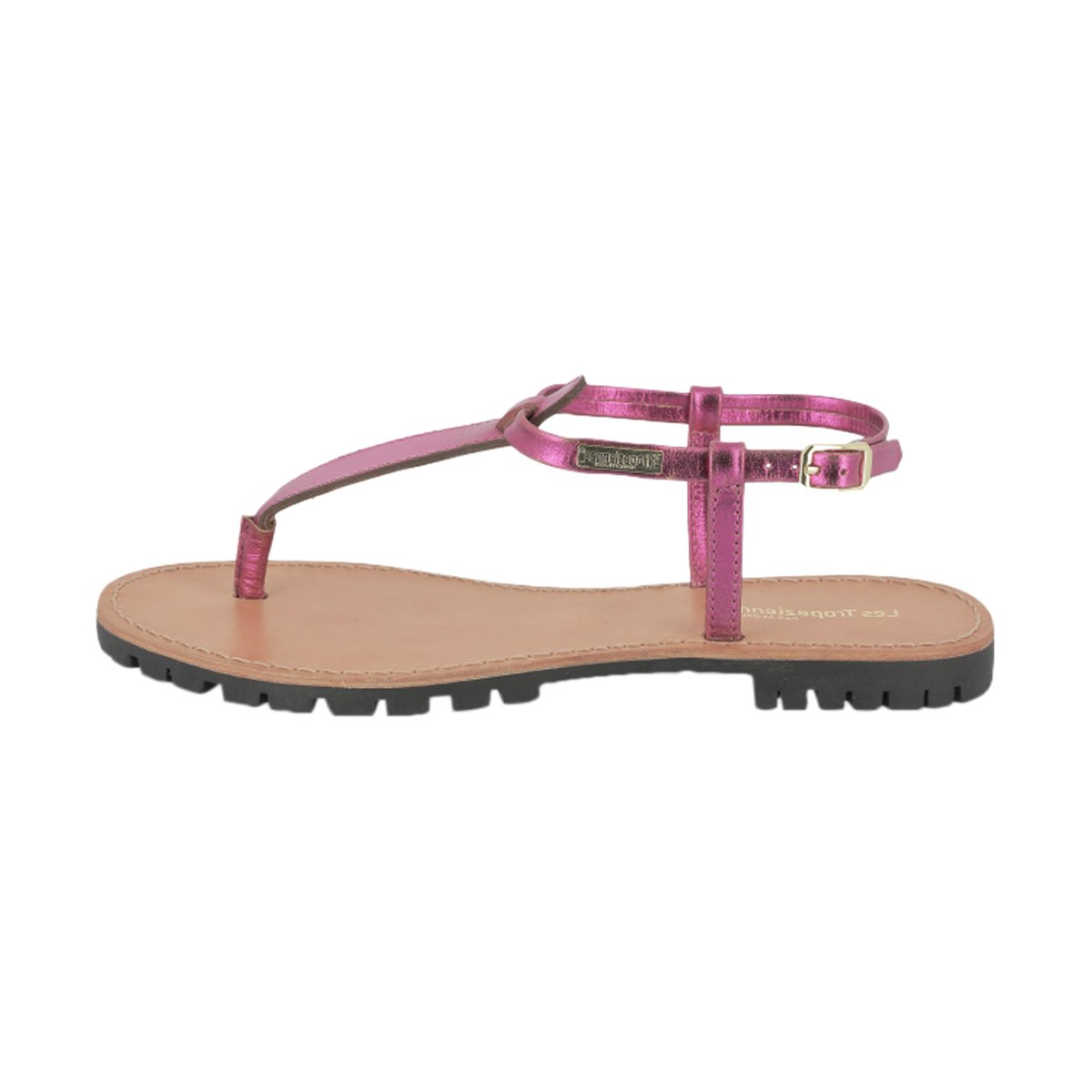 Sandales Cuir Les Tropeziennes Hanil fuschia metal, LES TROPEZIENNES PAR M.BELARBI