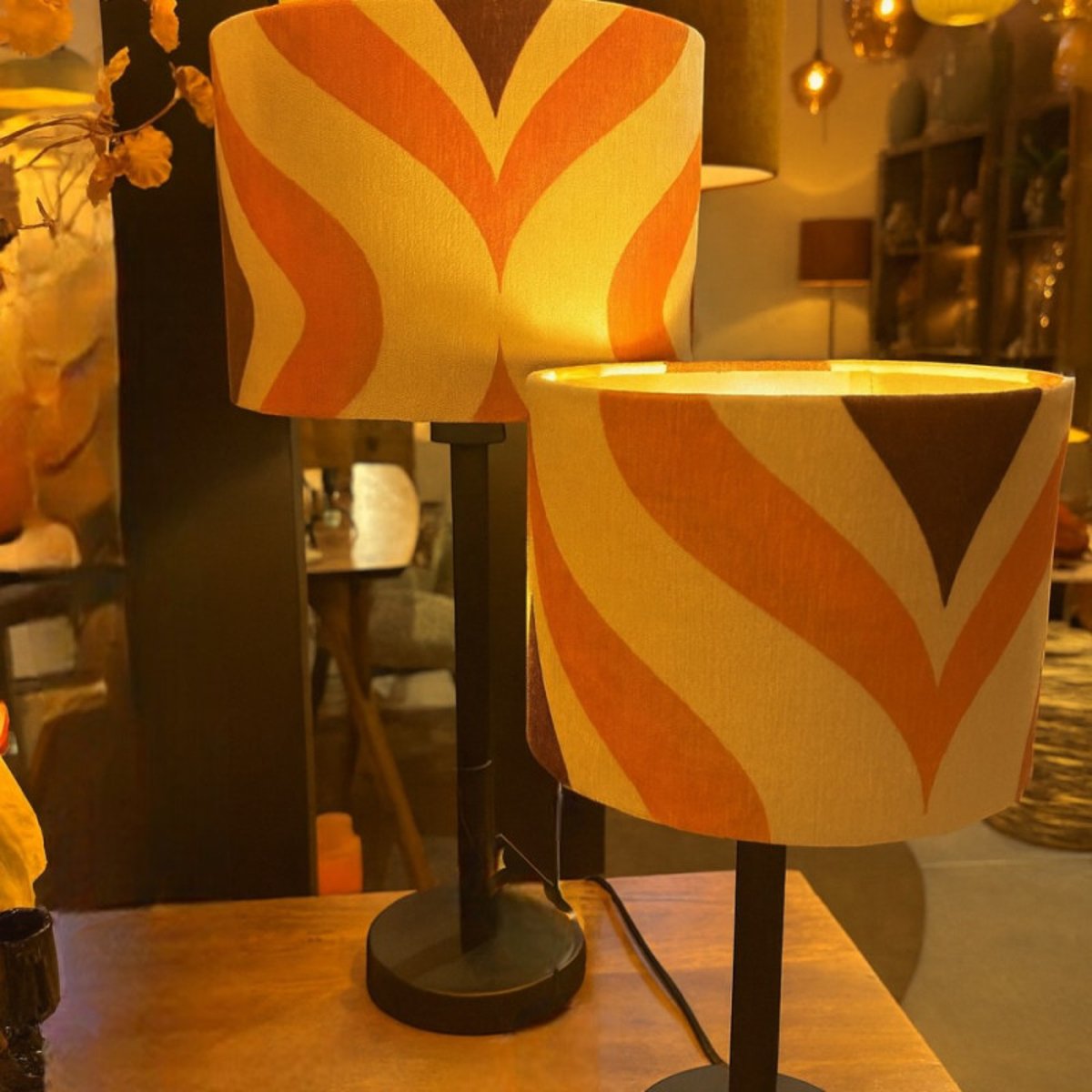 Lampe à poser Cookie brown orange, MILLUMINE