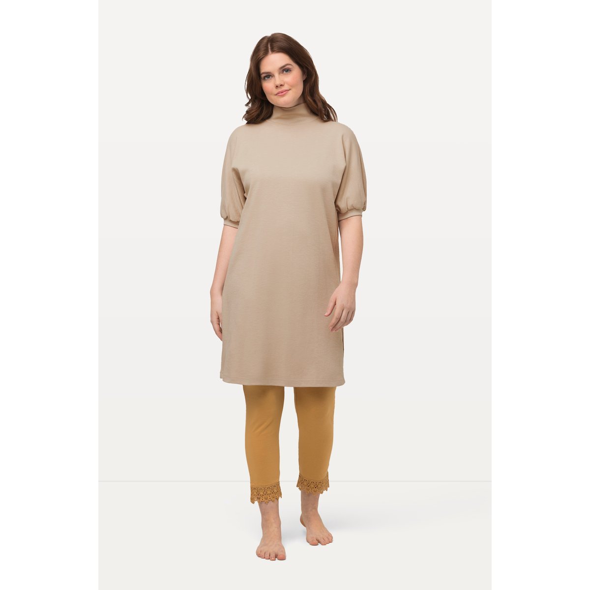 Long T-shirt, coupe en forme d'œuf crème, ULLA POPKEN