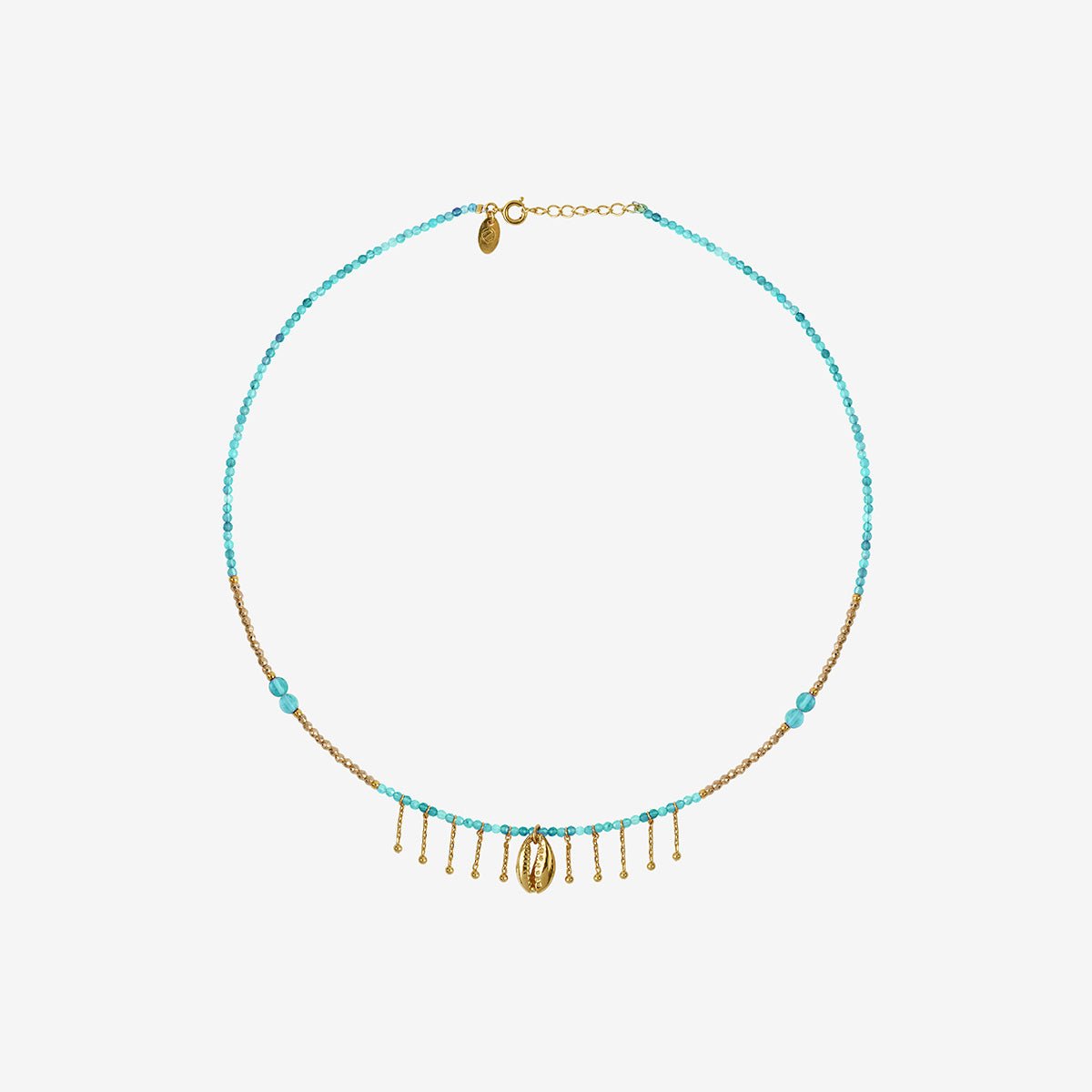 Collier doré amazonite/ or rose esmé - indie bleu, CAROLINE NAJMAN
