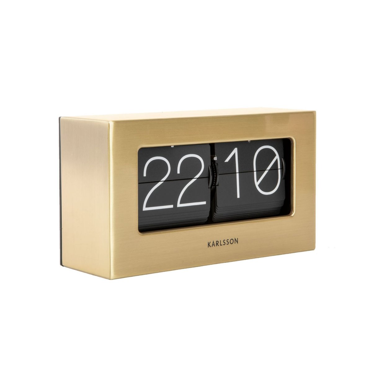 Horloge De Table Acier BOXED FLIP plaqué or, KARLSSON