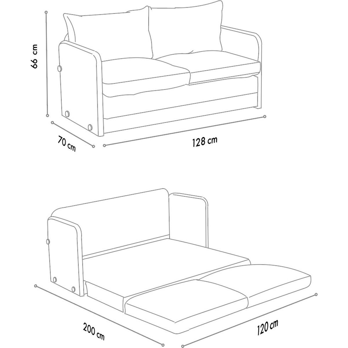 Canapé convertible 2 places en lin - LUZ beige, HOMIFAB