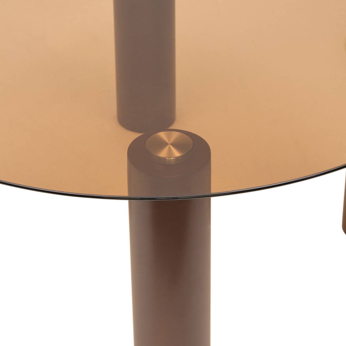 Table basse ronde en verre trempé AMBRA ambre, ATMOSPHERA