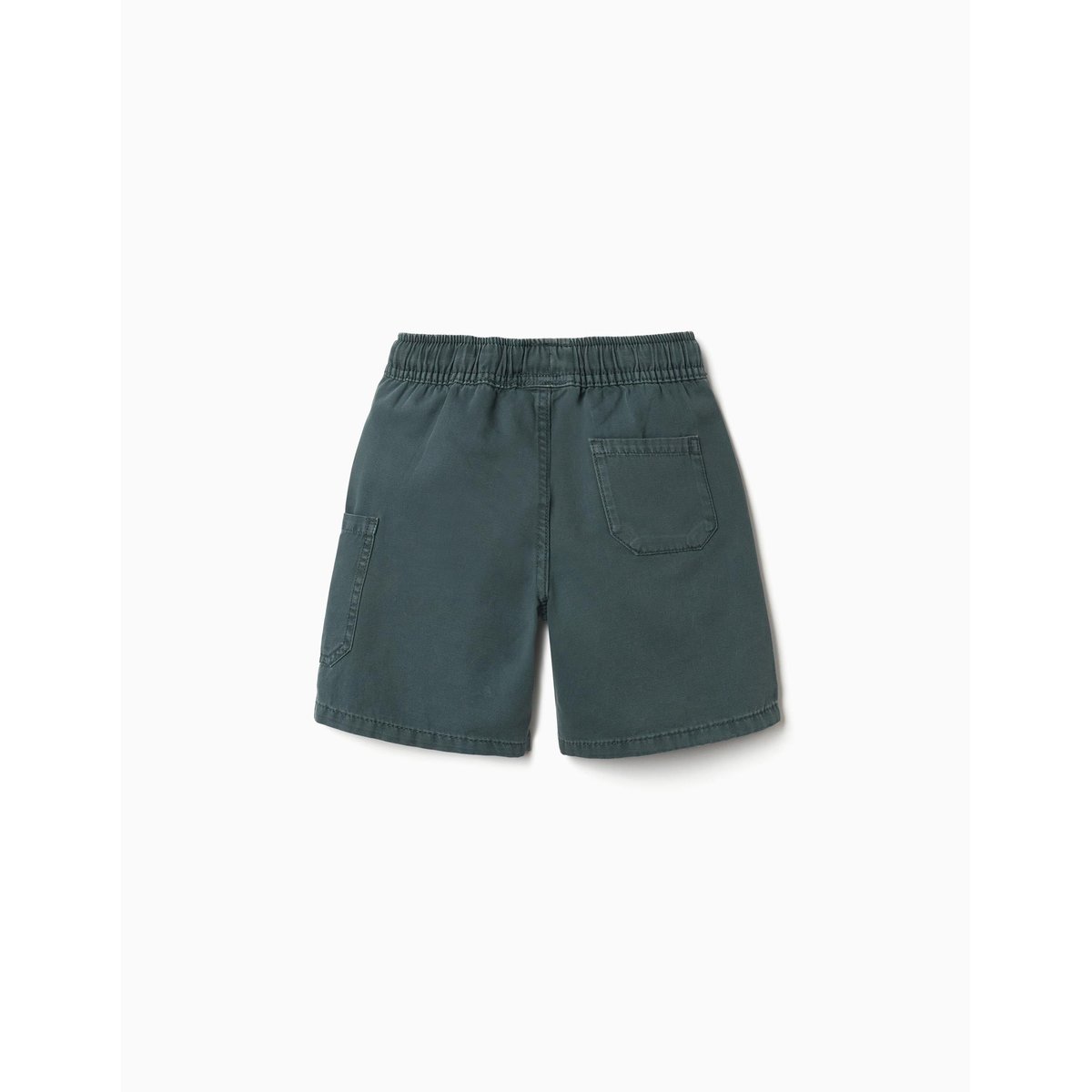 Short midi cargo en coton avec cordon de serrage vert foncé, ZIPPY
