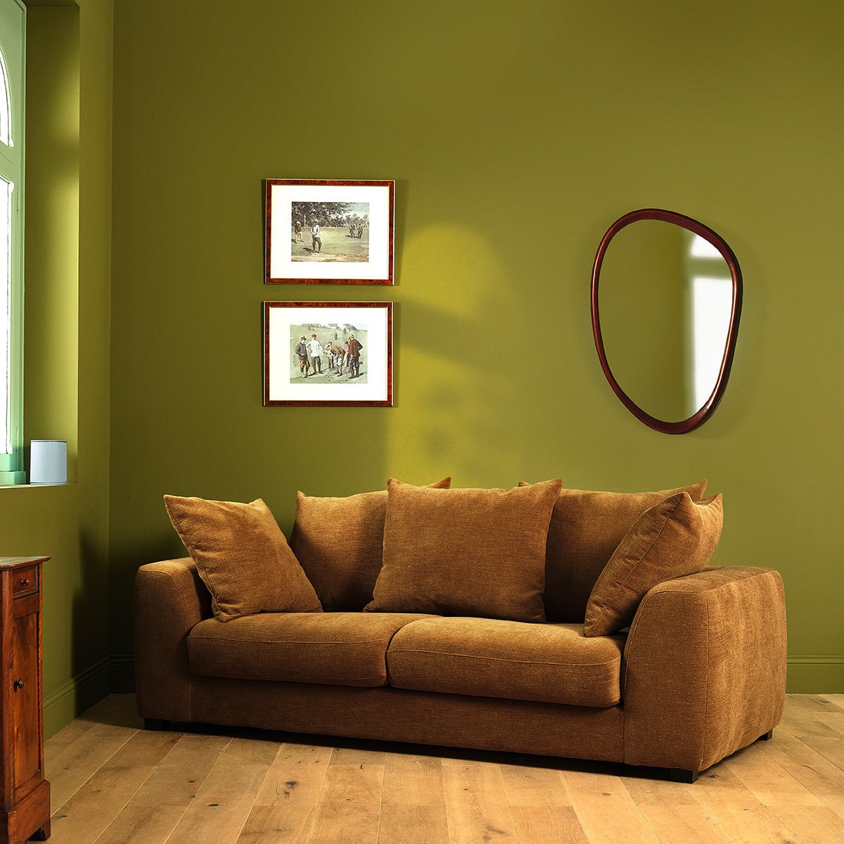 Canapé convertible 3 places en tissu effet lin EDMOND bronze, BERAH GETAH