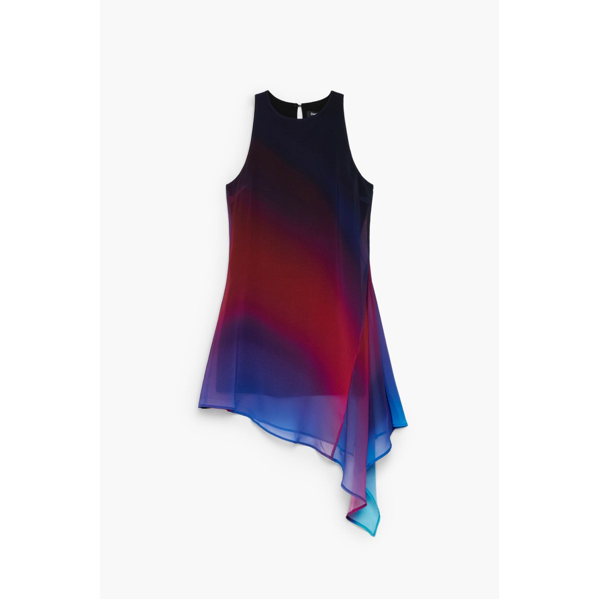 Robe asymétrique sans manches bleu, DESIGUAL