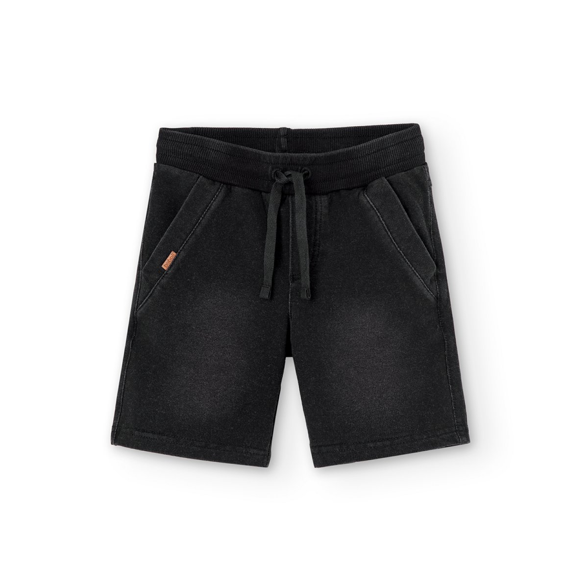 Short garçon tricot avec cordon de serrage noir, BOBOLI