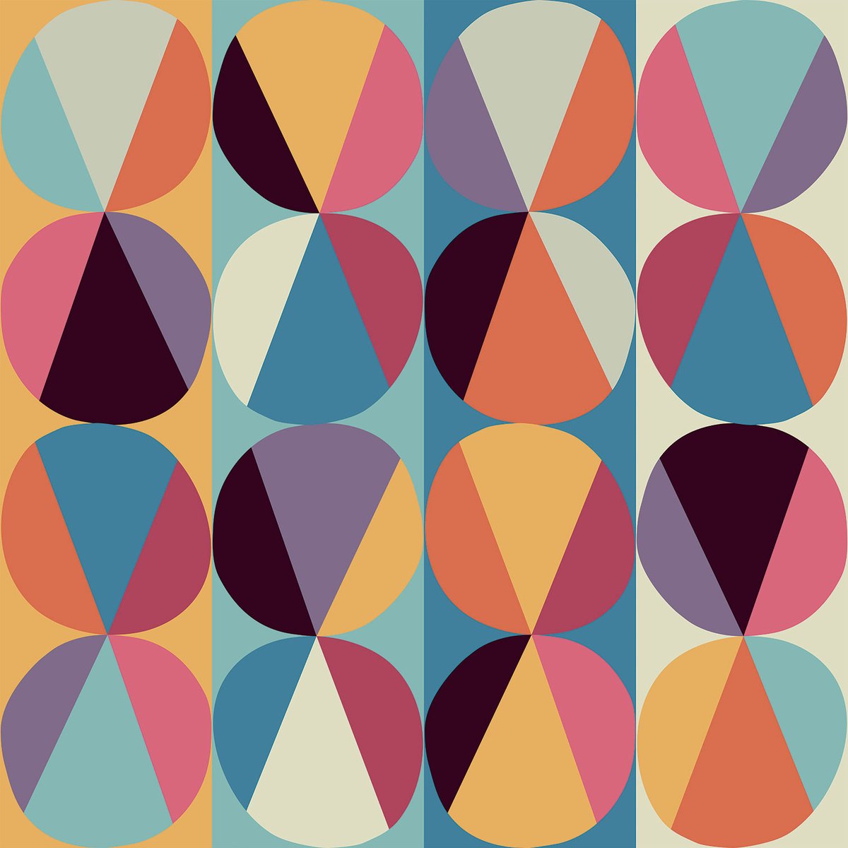 Tableau color cercles et triangles parfaits tableau alu dibond, HEXOA