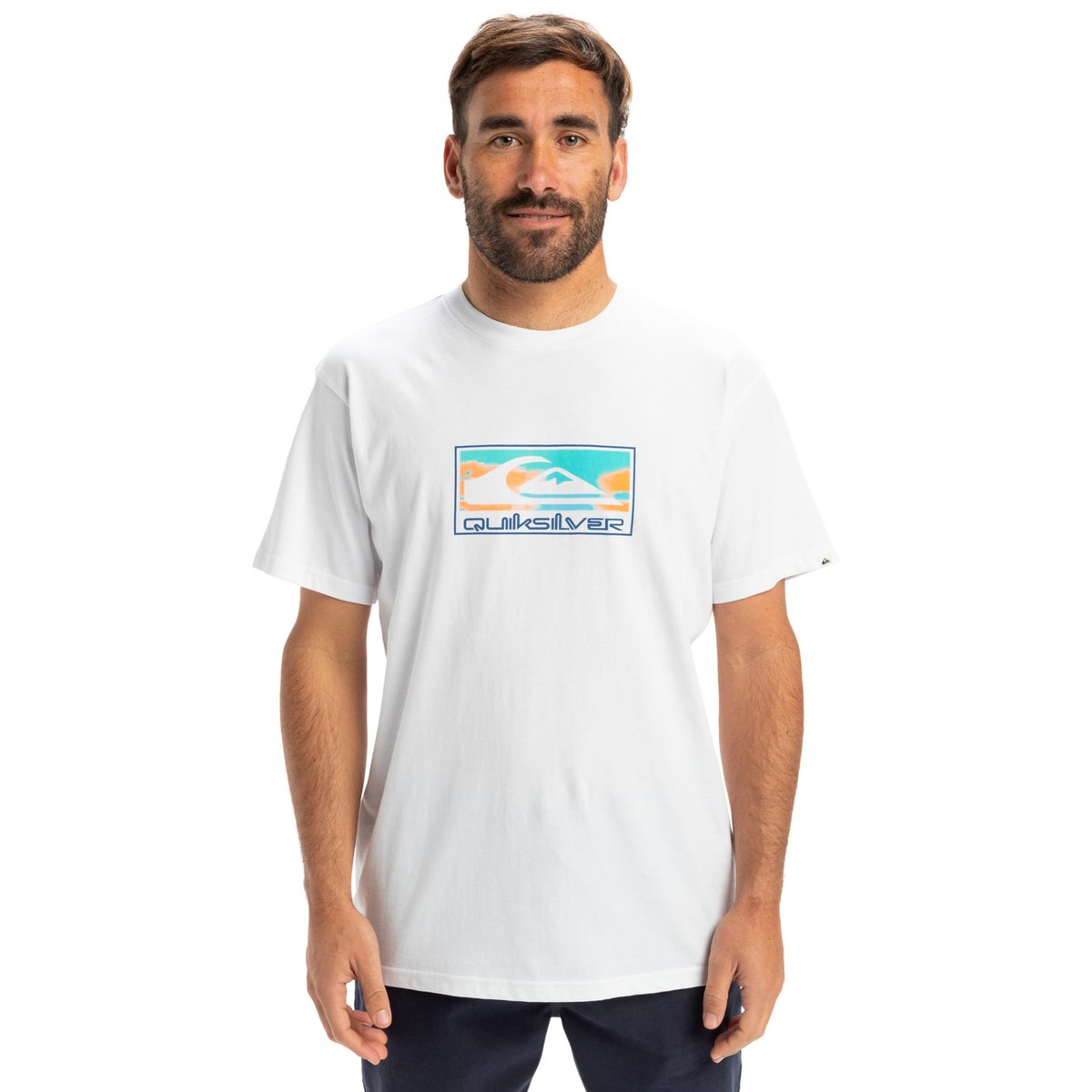 T-shirt manches courtes gros logo blanc white, QUIKSILVER
