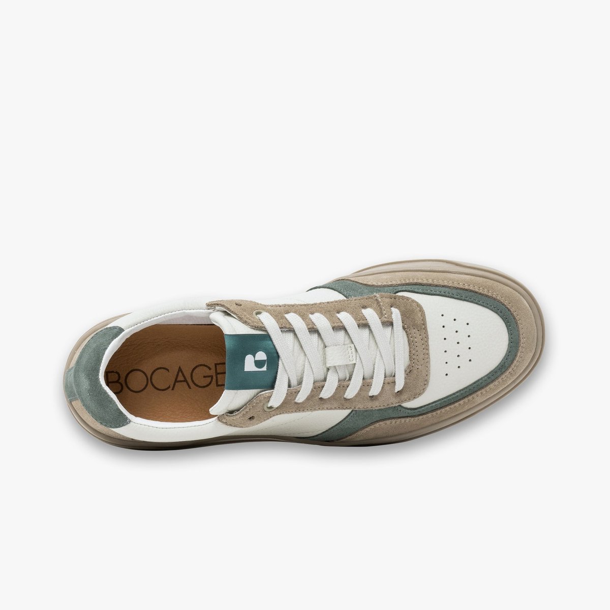 Basket en cuir MAEL beige, BOCAGE