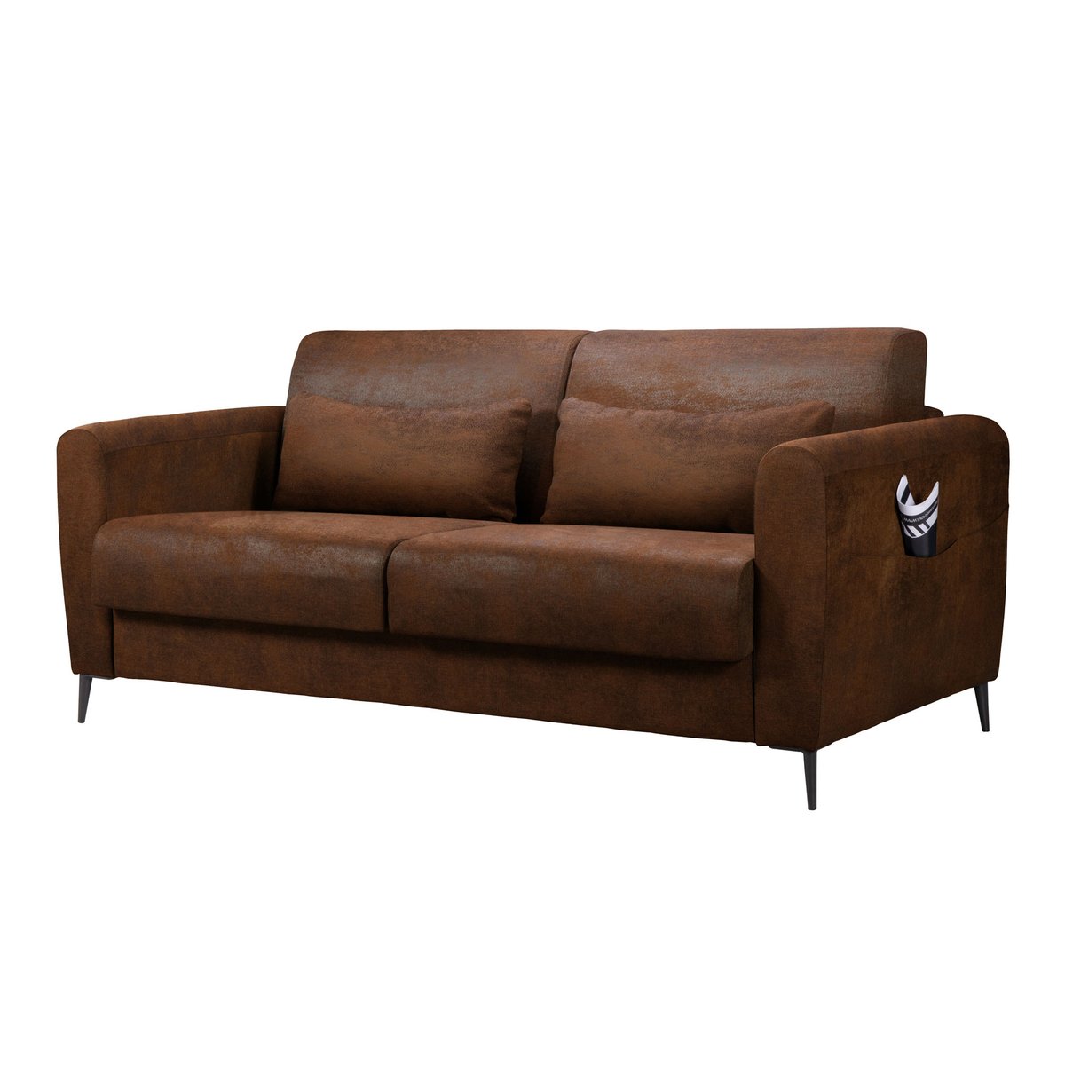 Lit - ALLAN marron, BEST MOBILIER