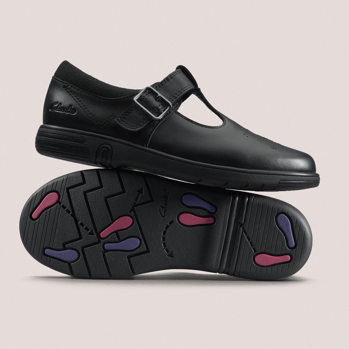 Derbies Cuir Ajustement Étroit JAZZY TAP K noir, CLARKS