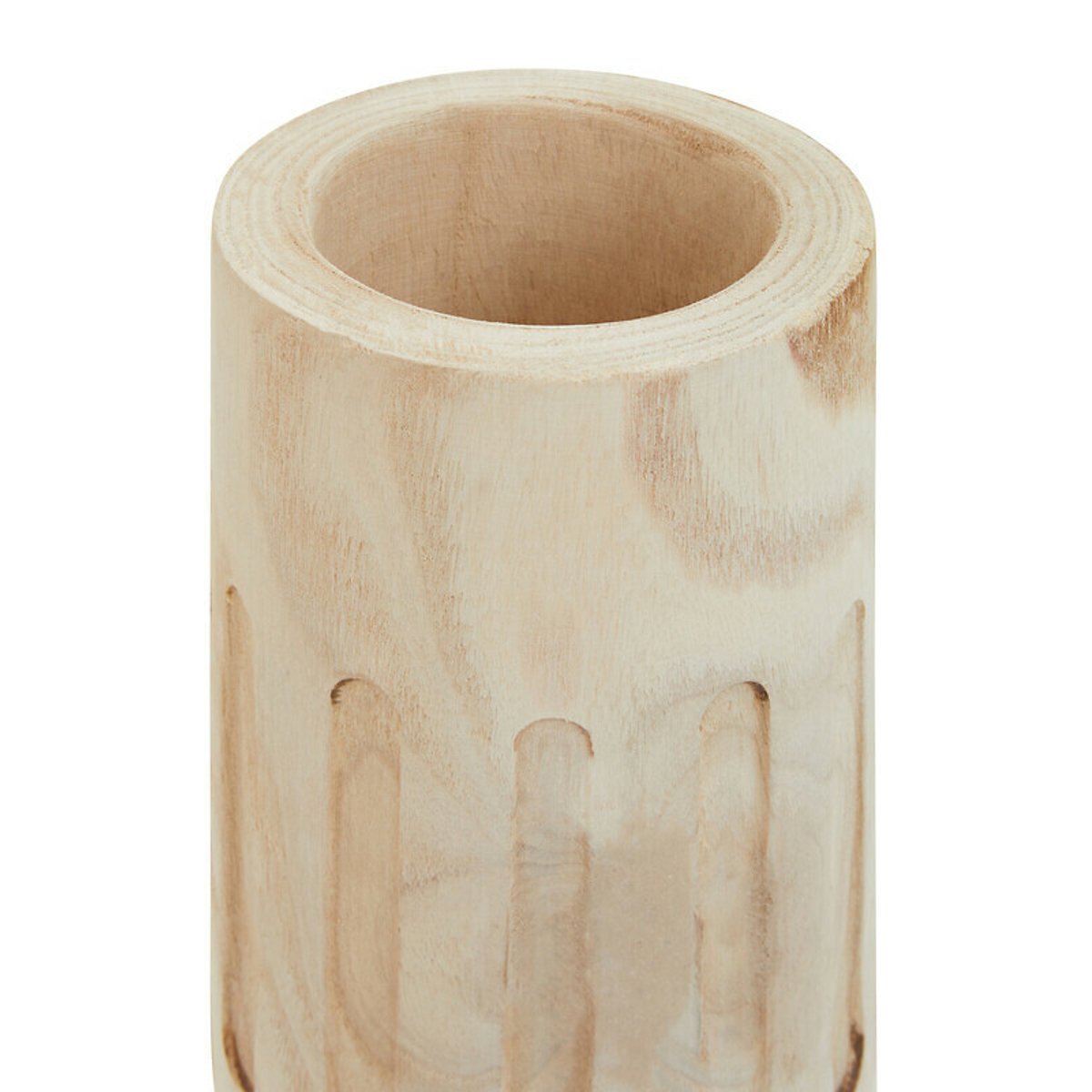 Tall Natural Engraved Wooden Vase natural, FIFTY FIVE SOUTH