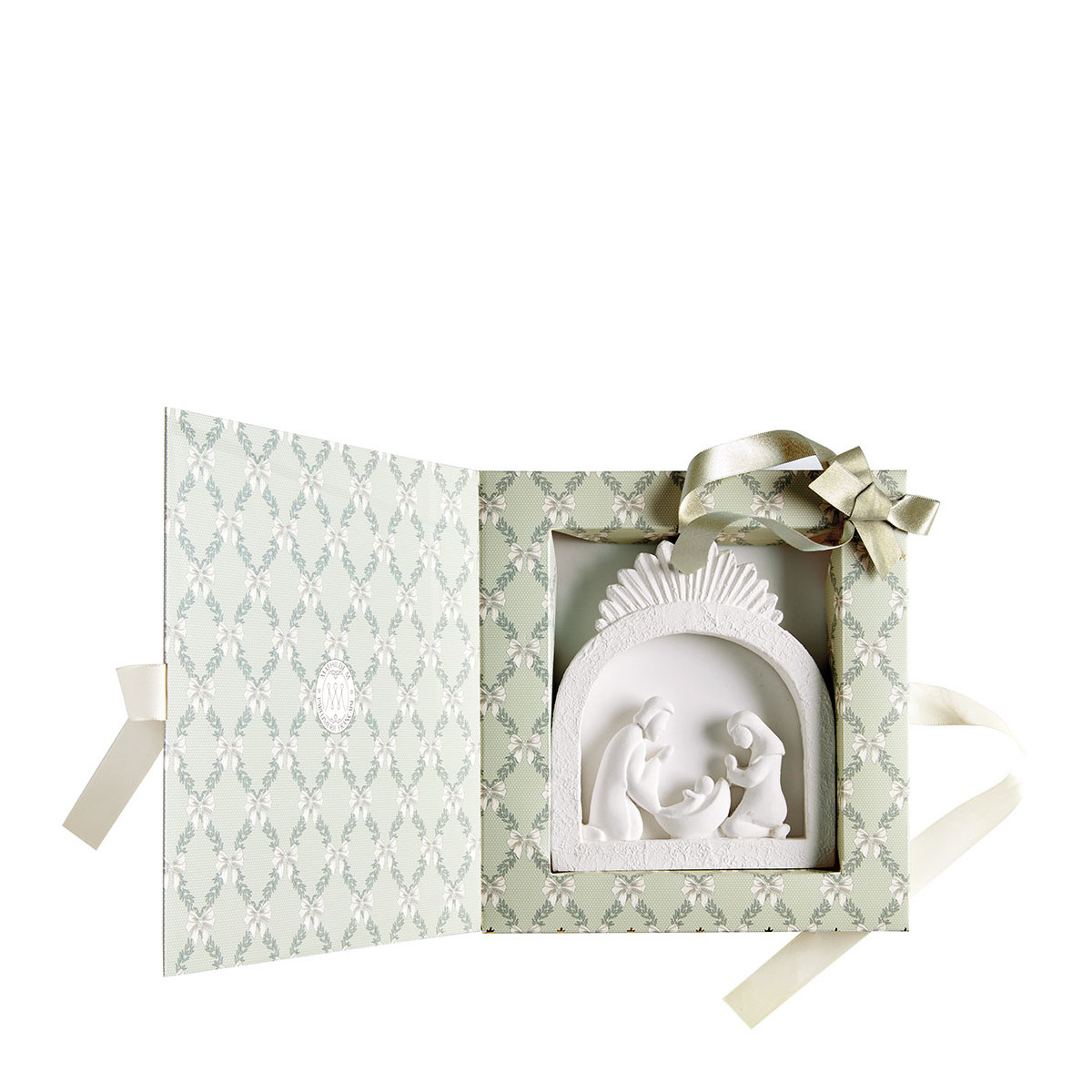 Crèche parfumée Sapin Doré RUBANS DE FÊTE blanc, MATHILDE M