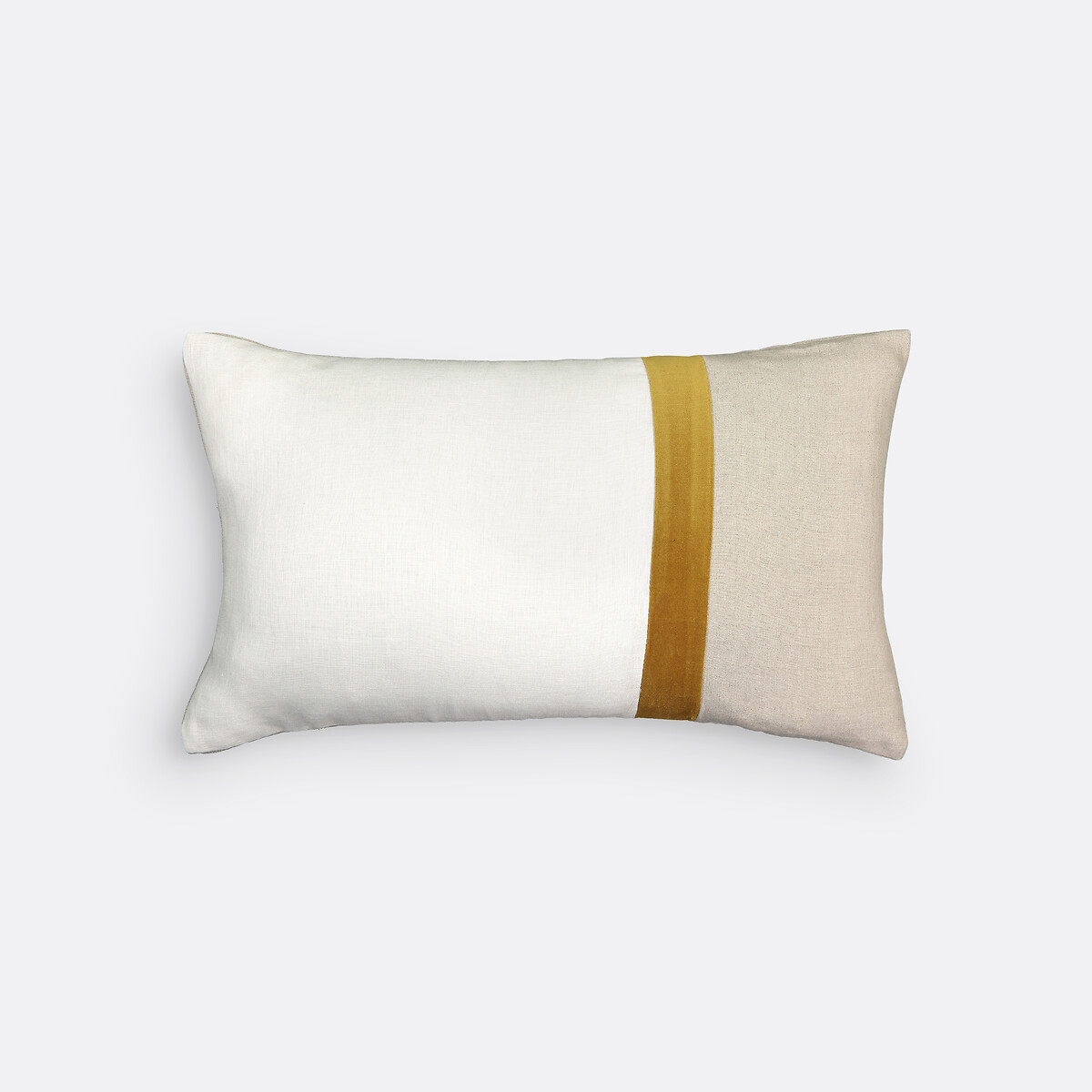 Housse de coussin rectangulaire, Onega x Velvet ecru, LA REDOUTE INTERIEURS