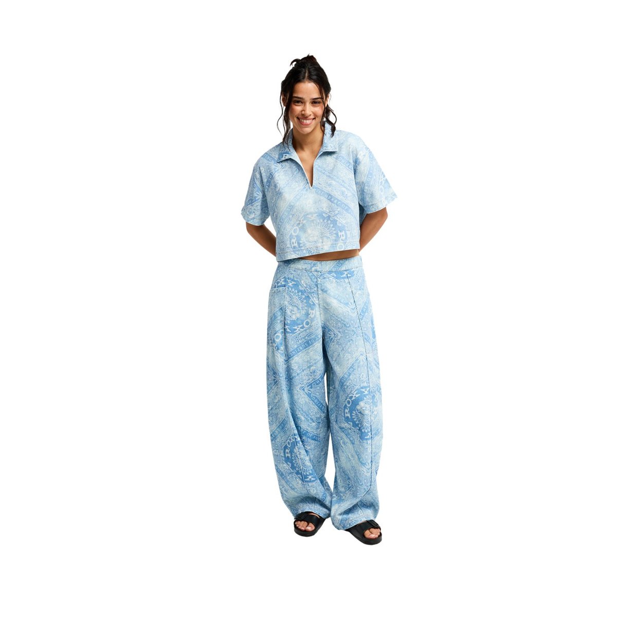 Chemise manches courtes coupe Boxy LIL GANGSTA. bleu dutch blue bandana, ROXY
