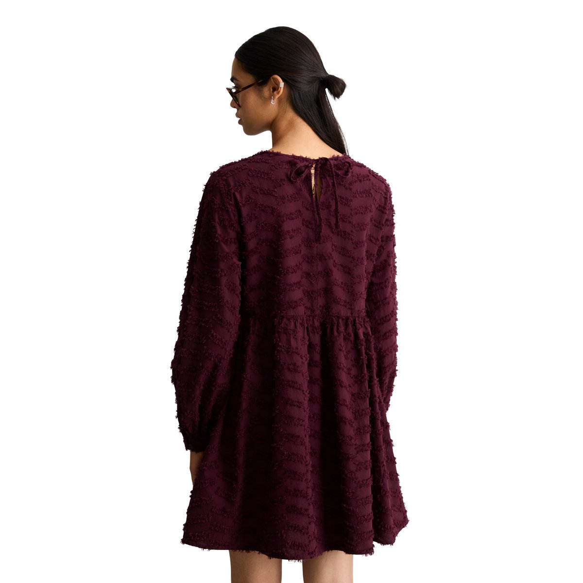 Robe relaxed en fil de coton Coupé dunkelrot, MARC O’POLO DENIM