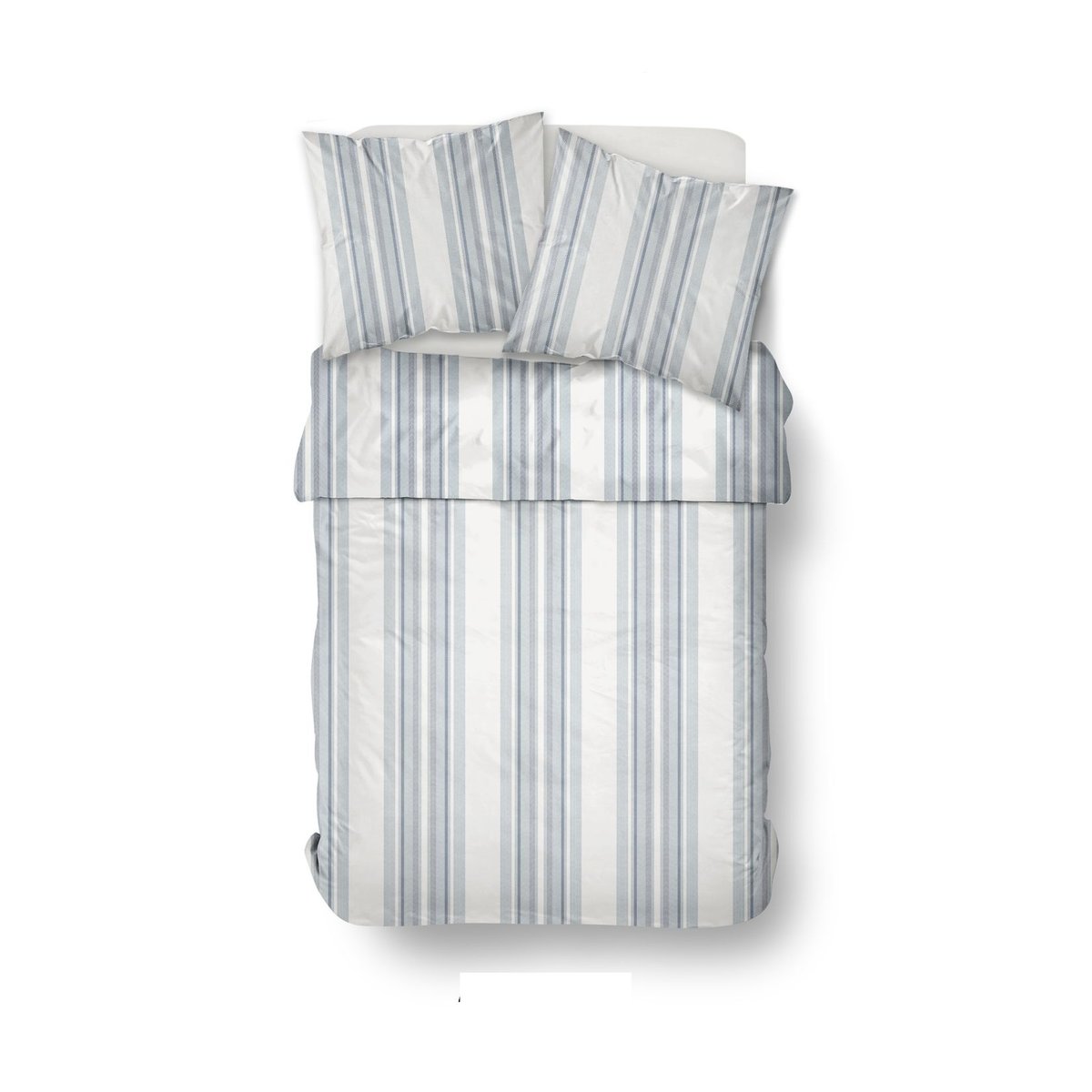 Parure de lit imprimé Rayures Coton SUNSHINE JEAN blanc, TODAY