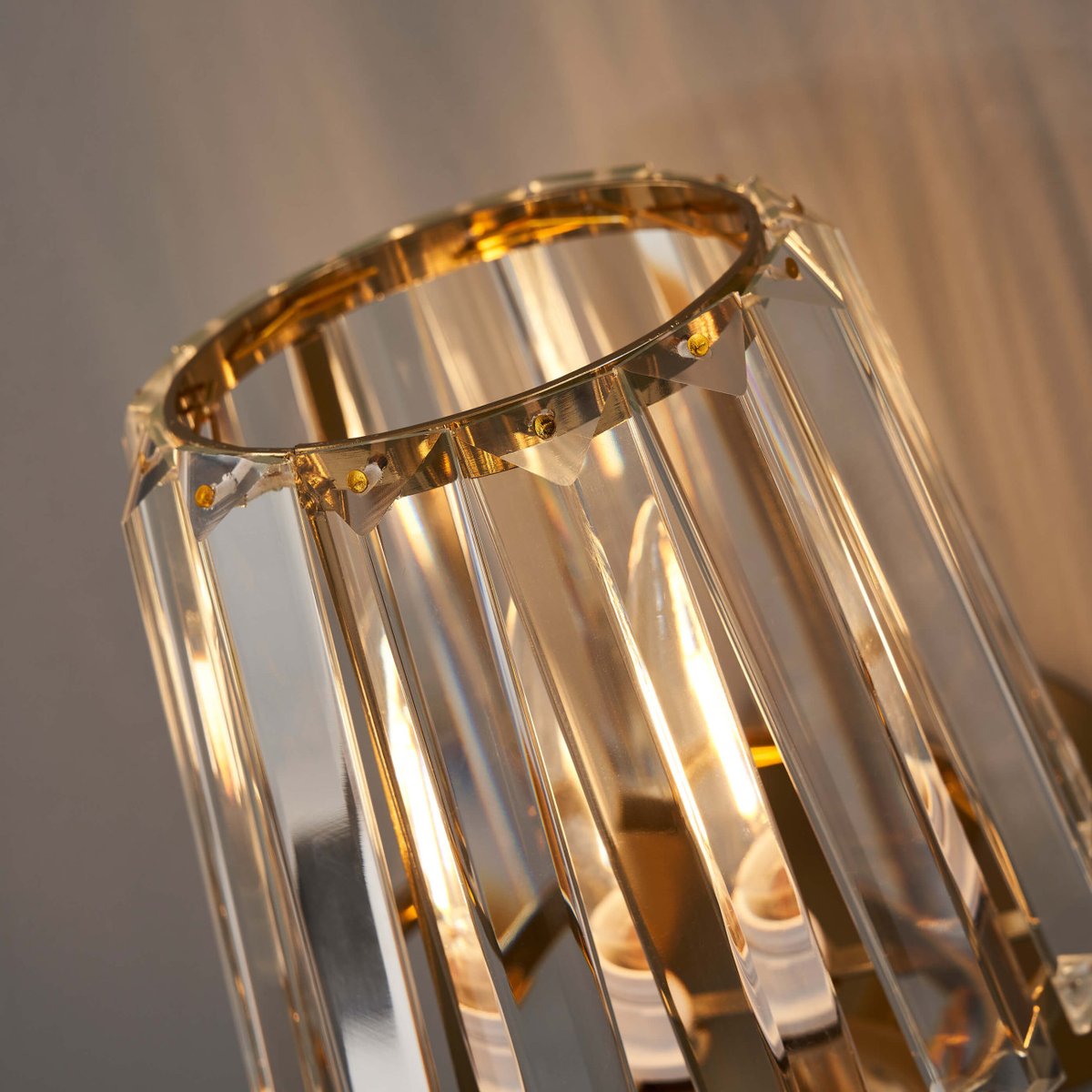 Applique luxueuse métal et cristal - ODRINA transparent et doré, KOSILUM