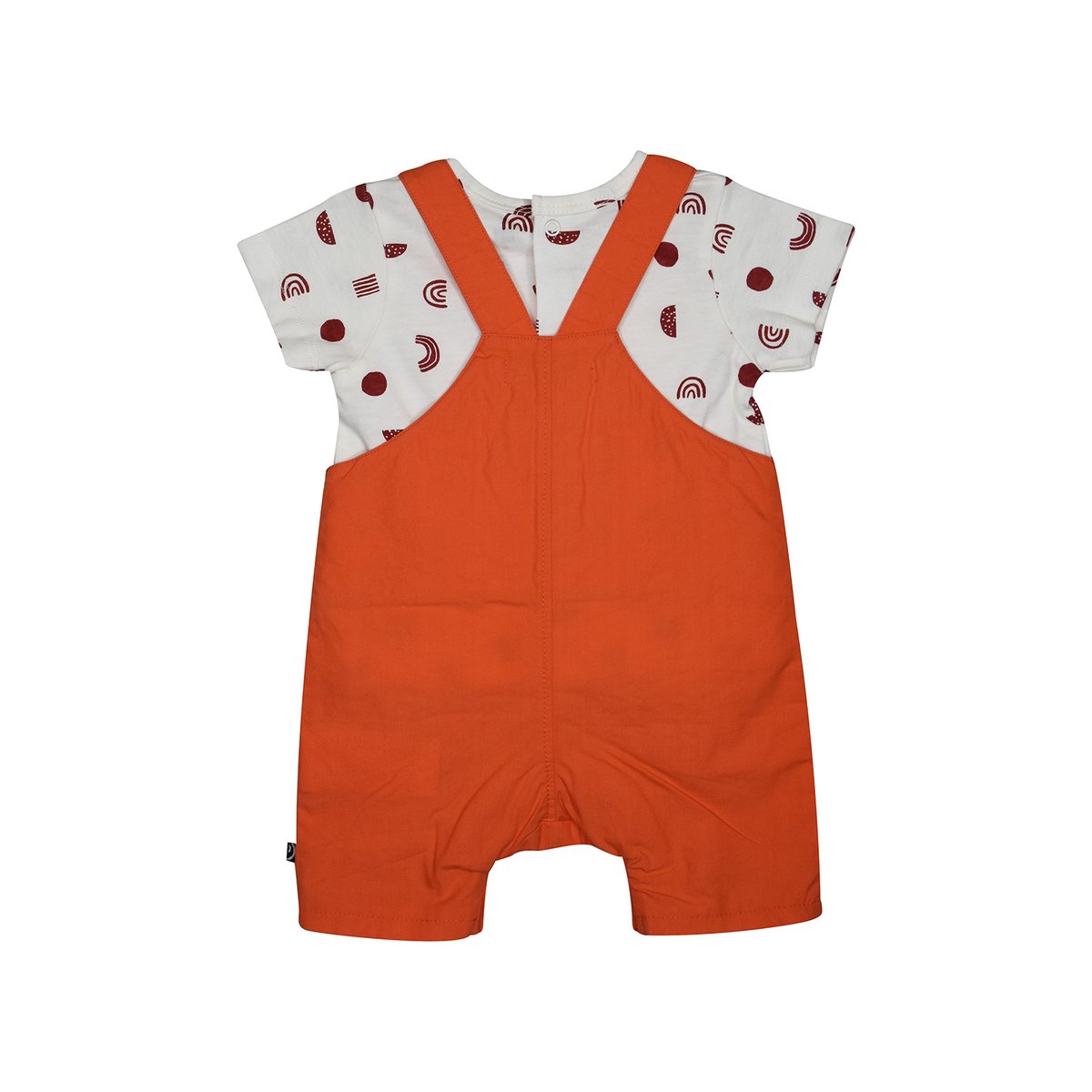 Tshirt salopette liam popeline court naissance orange, SUCRE D'ORGE