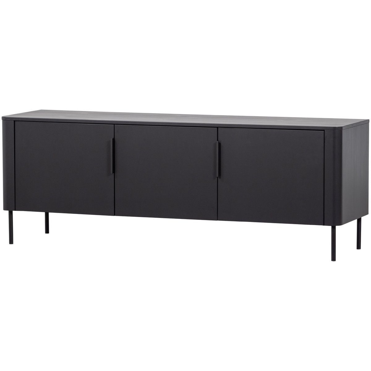 Meuble tv en pin 154 cm GUNNAR noir, WOOOD