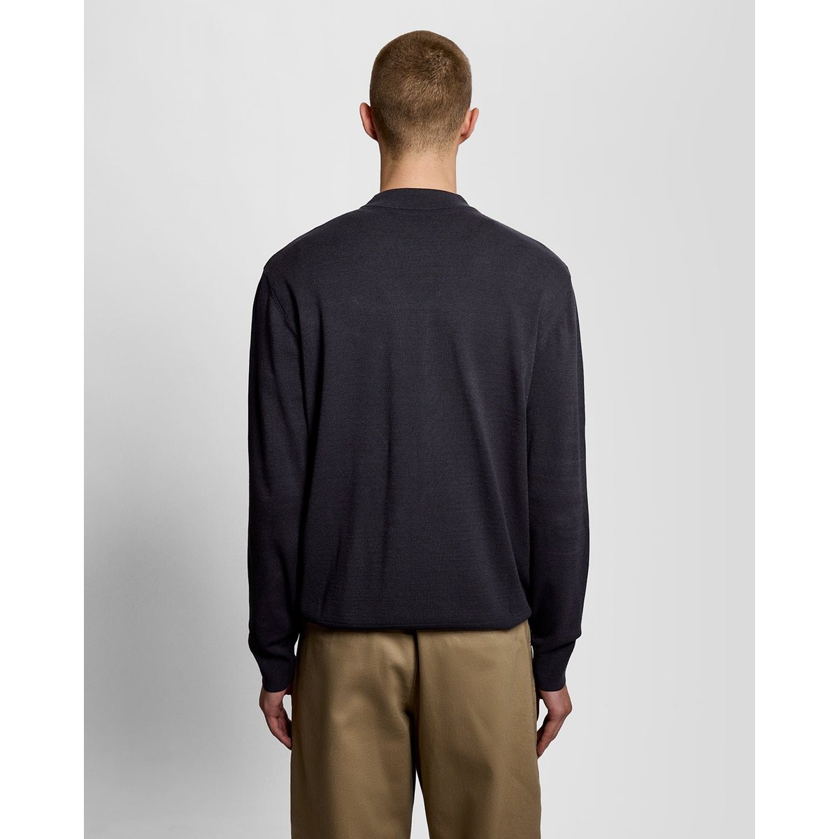 Pull coupe décontractée col montant bleu foncé marine, LYLE & SCOTT