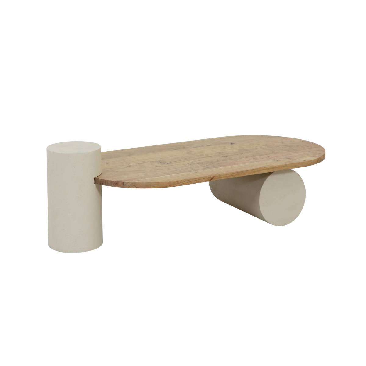 Table basse en bois d'acacia ovale DALVA bois clair, MADE IN MEUBLES