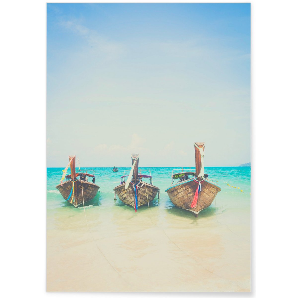 Poster Nature Boat 1 blanc, L'AFFICHERIE
