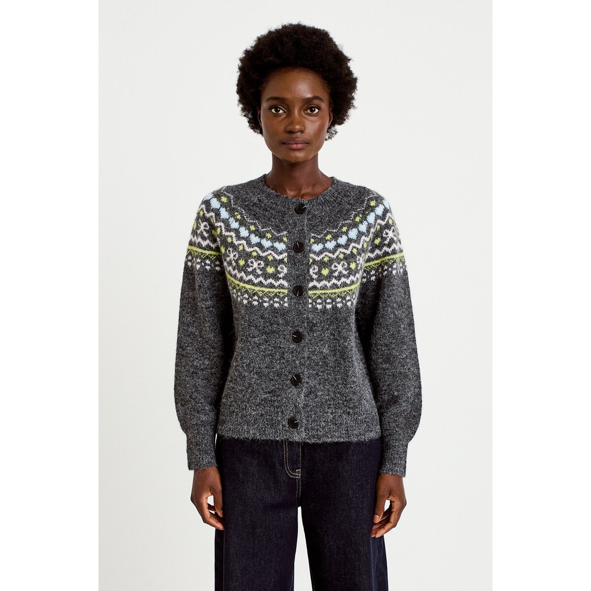 Gilet manches longues gris foncé, CACHE CACHE