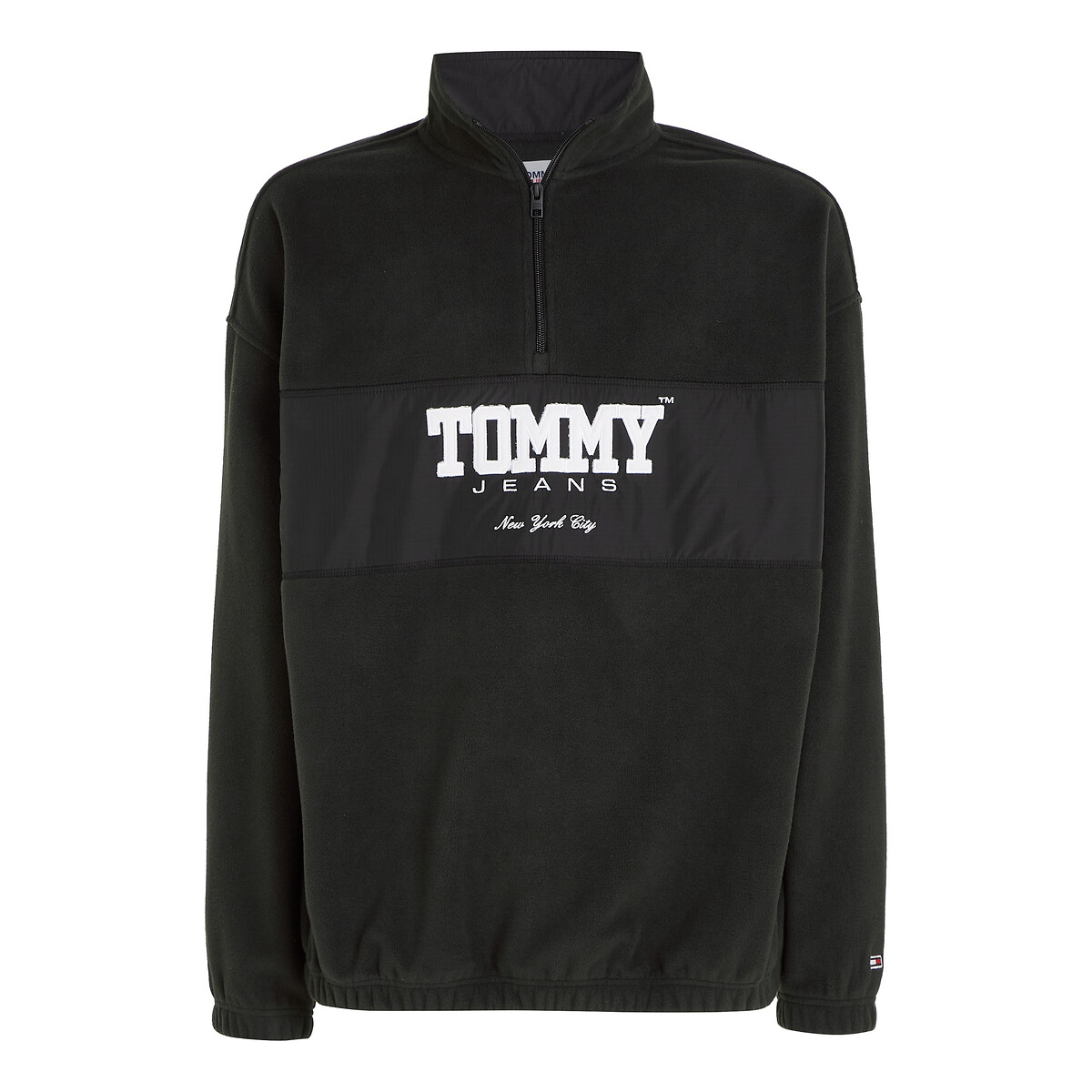 Embroidered Logo Fleece in Loose Fit with Half Zip 90006527, TOMMY JEANS