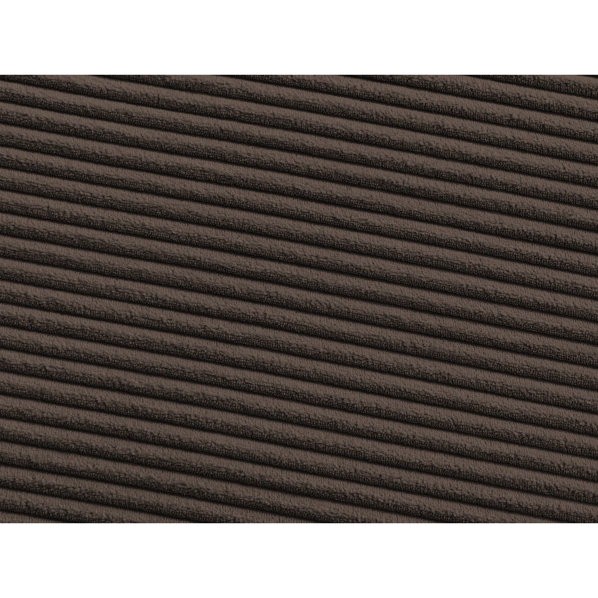 Canapé d'angle fixe 3 places en velours côtelé avec pouf, ENORE marron, BOBOCHIC
