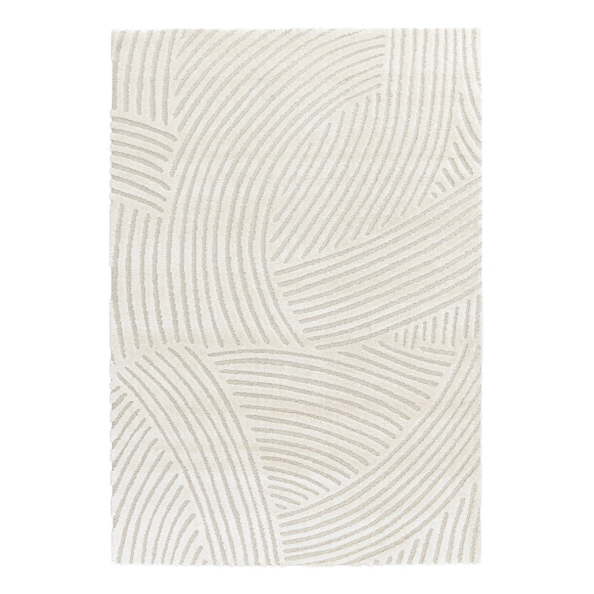 Tapis doux à motifs en relief SILLAGE beige sable, AFK LIVING
