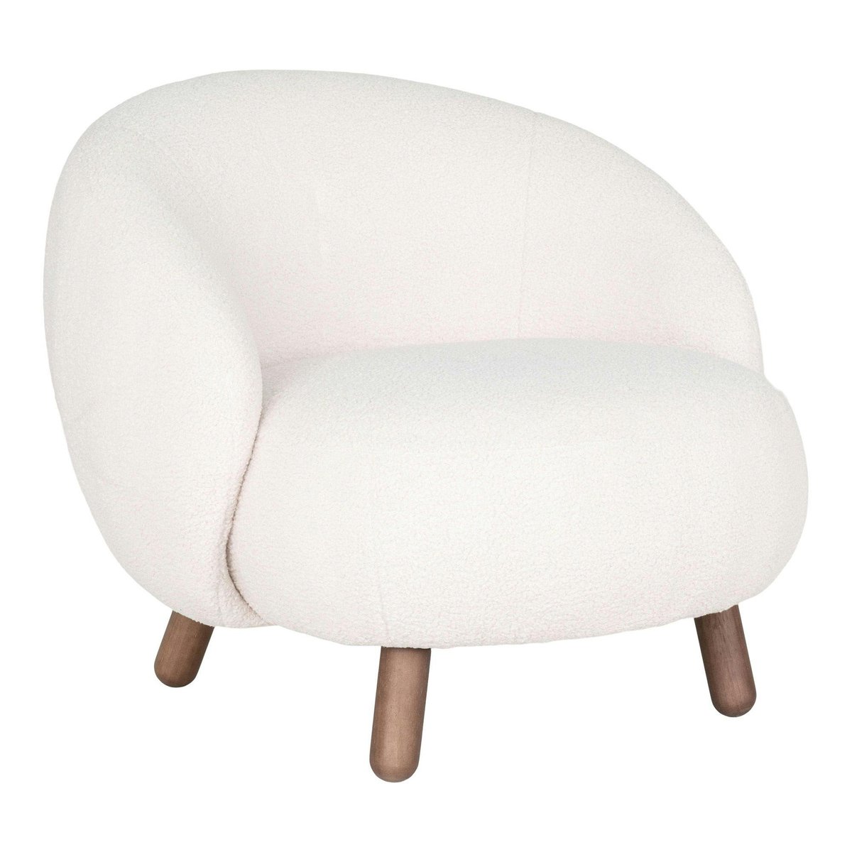 Fauteuil rond contemporain en peau de mouton synthétique BERLIN ecru, PIER IMPORT