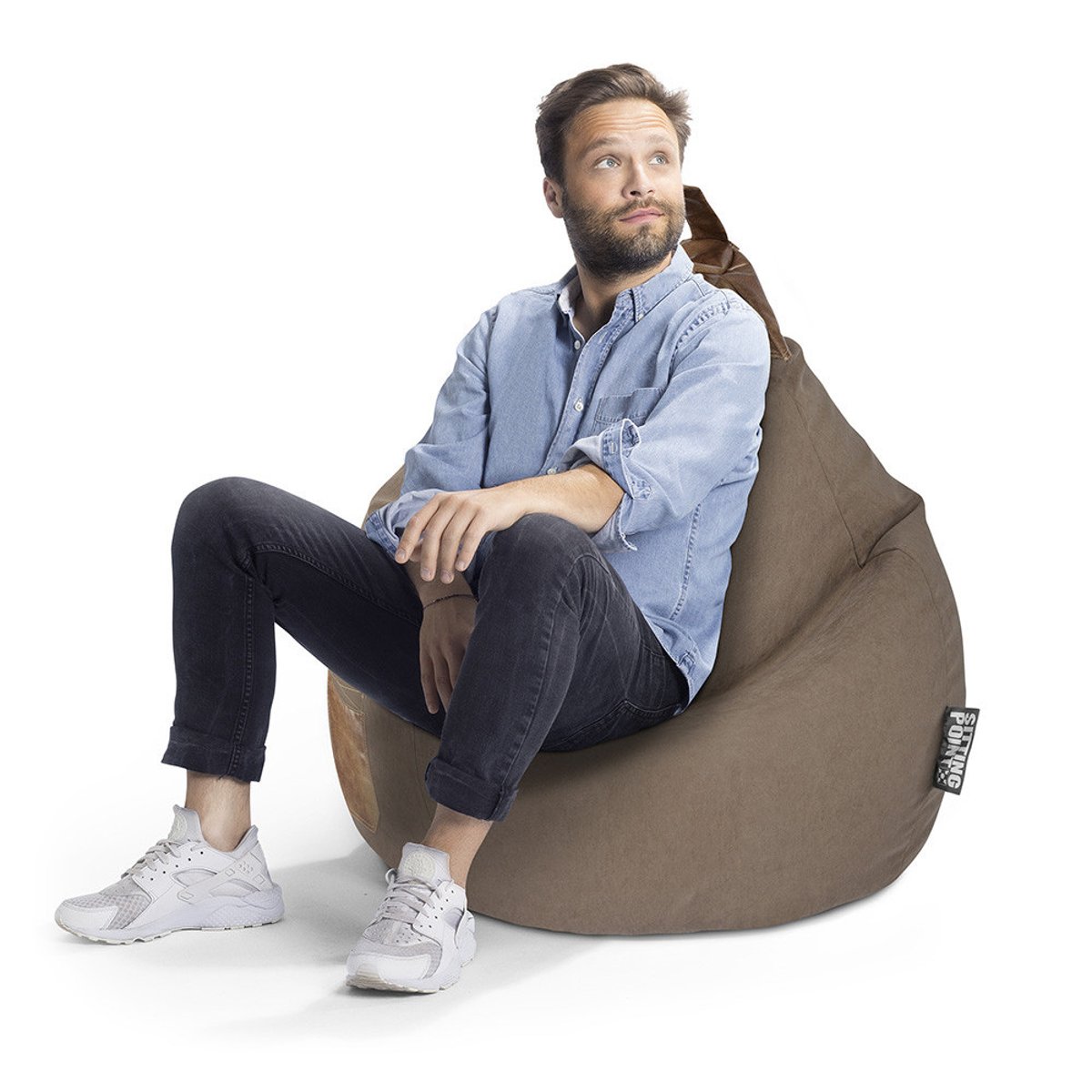 Pouf poire JAMIE XL chocolat, SITTING POINT
