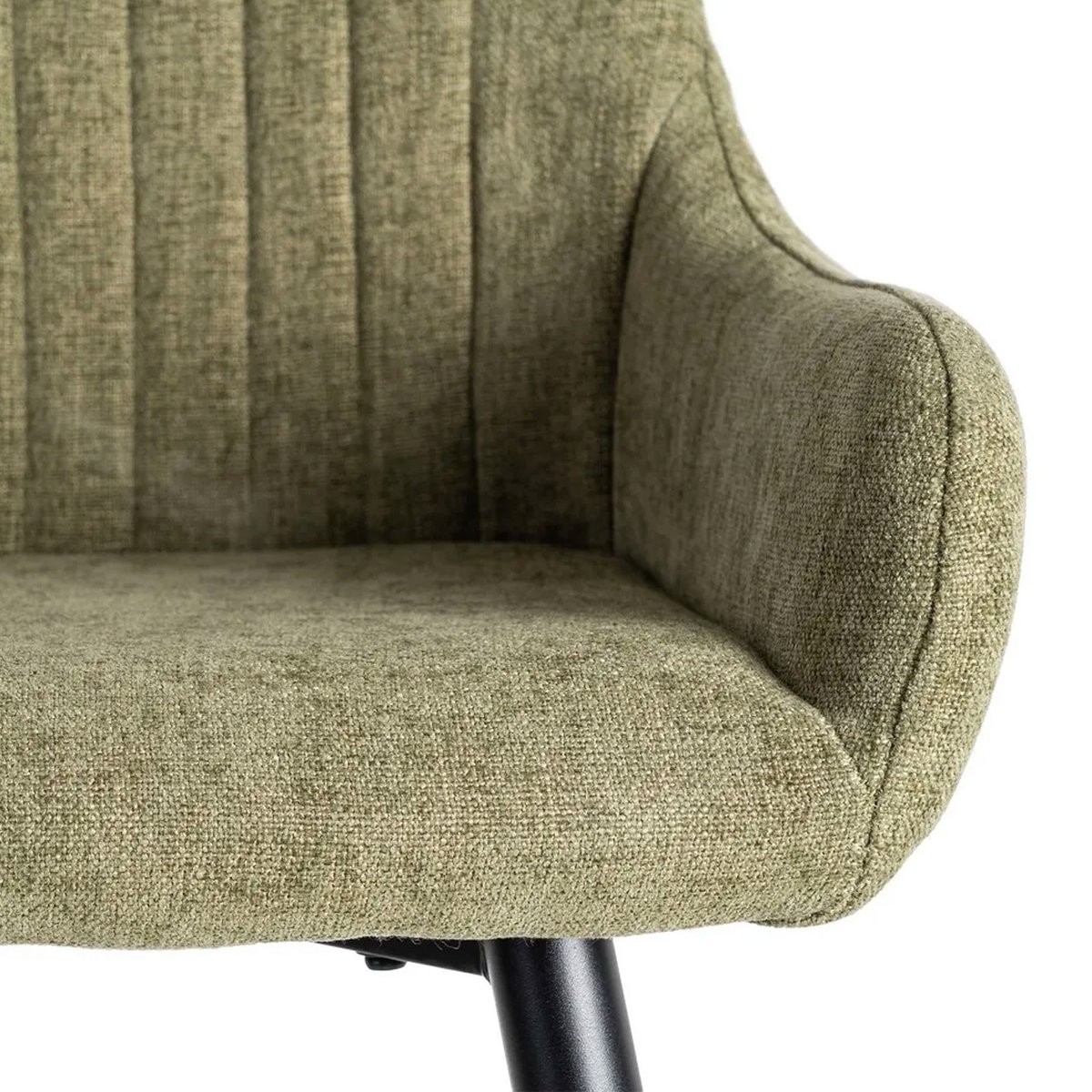 Tabouret de bar tissu vert et métal noir 47x47x93cm vert, WADIGA