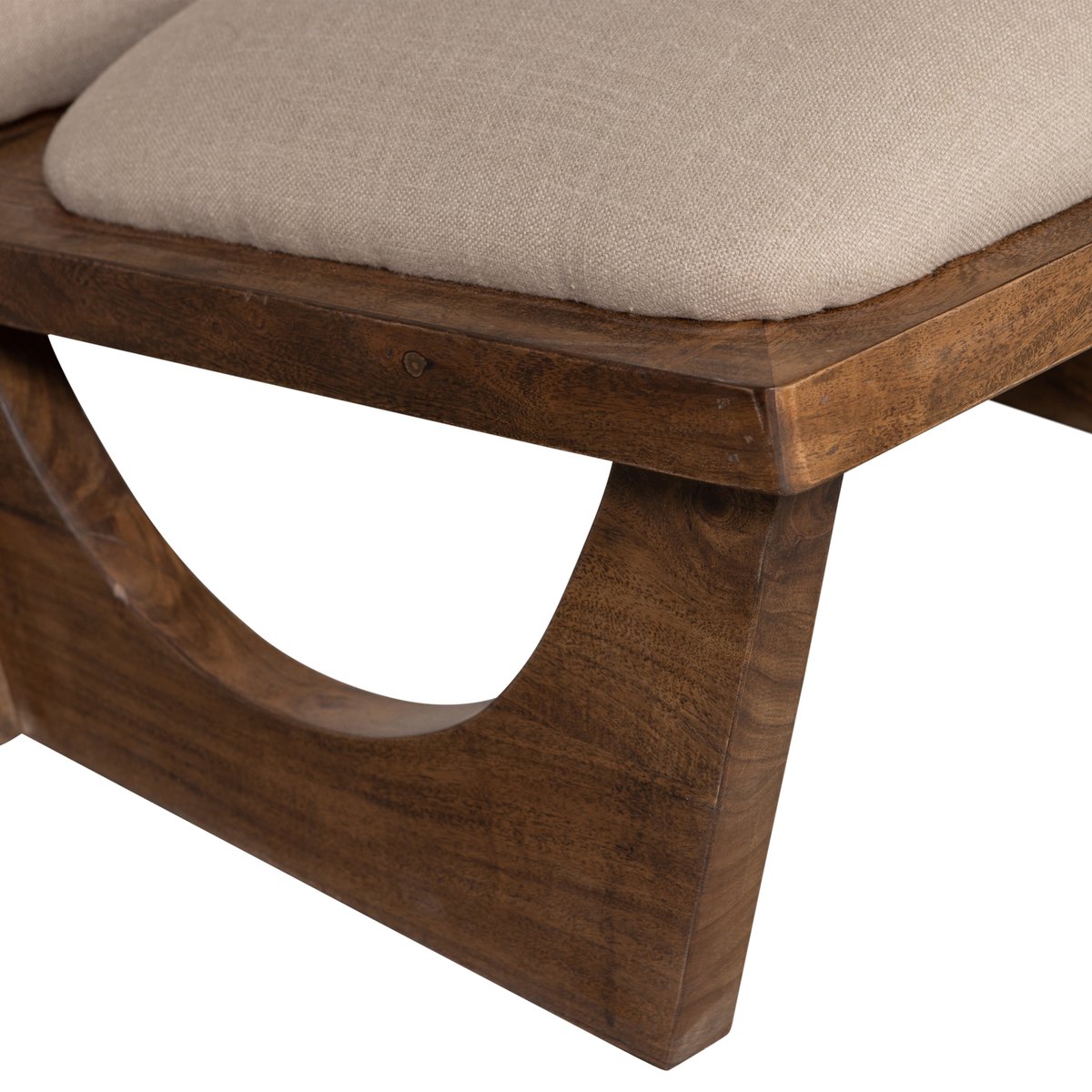 Fauteuil en bouclé et bois OPULENT beige, WOOOD