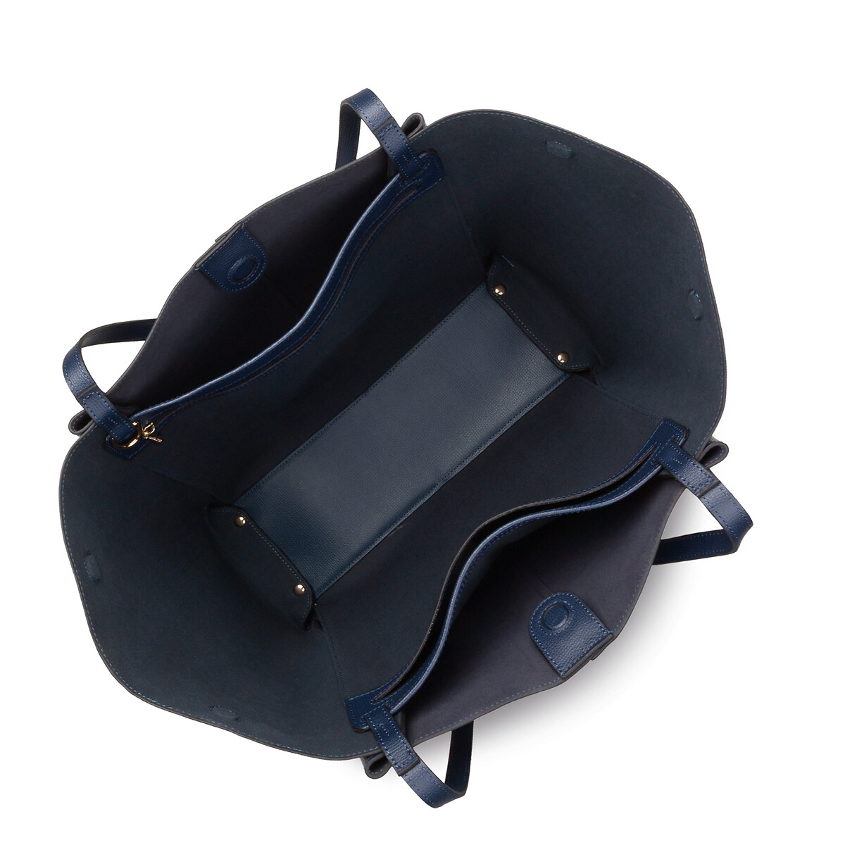 Sierra Haus Large Leather Shoulder Tote Bag dark blue, LANCASTER