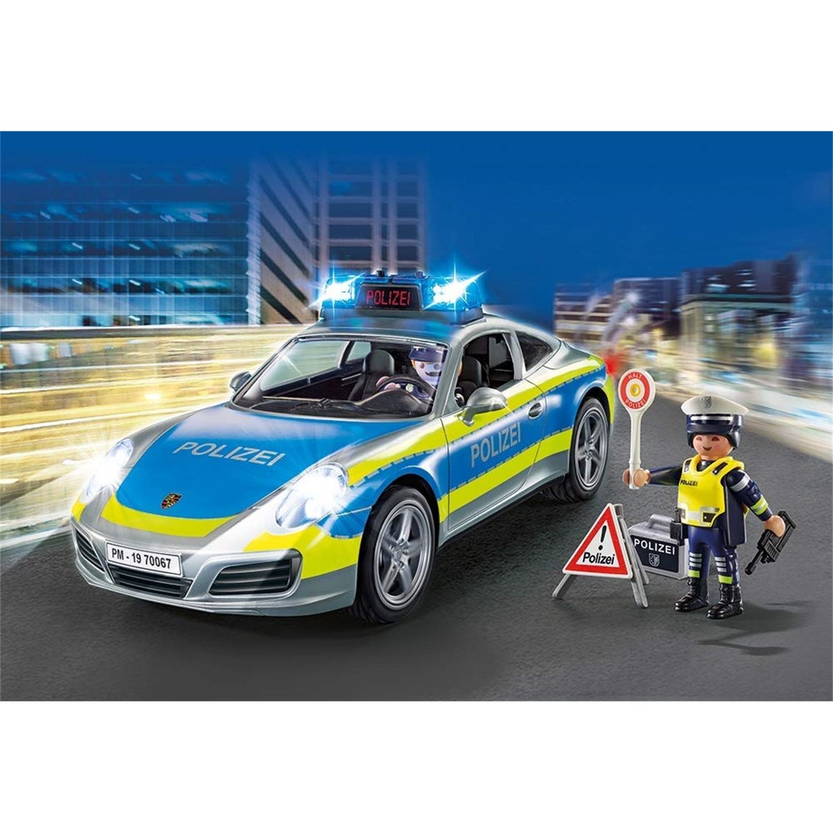 City actionPorsche 911 Carrera 4S Police multicolore, PLAYMOBIL