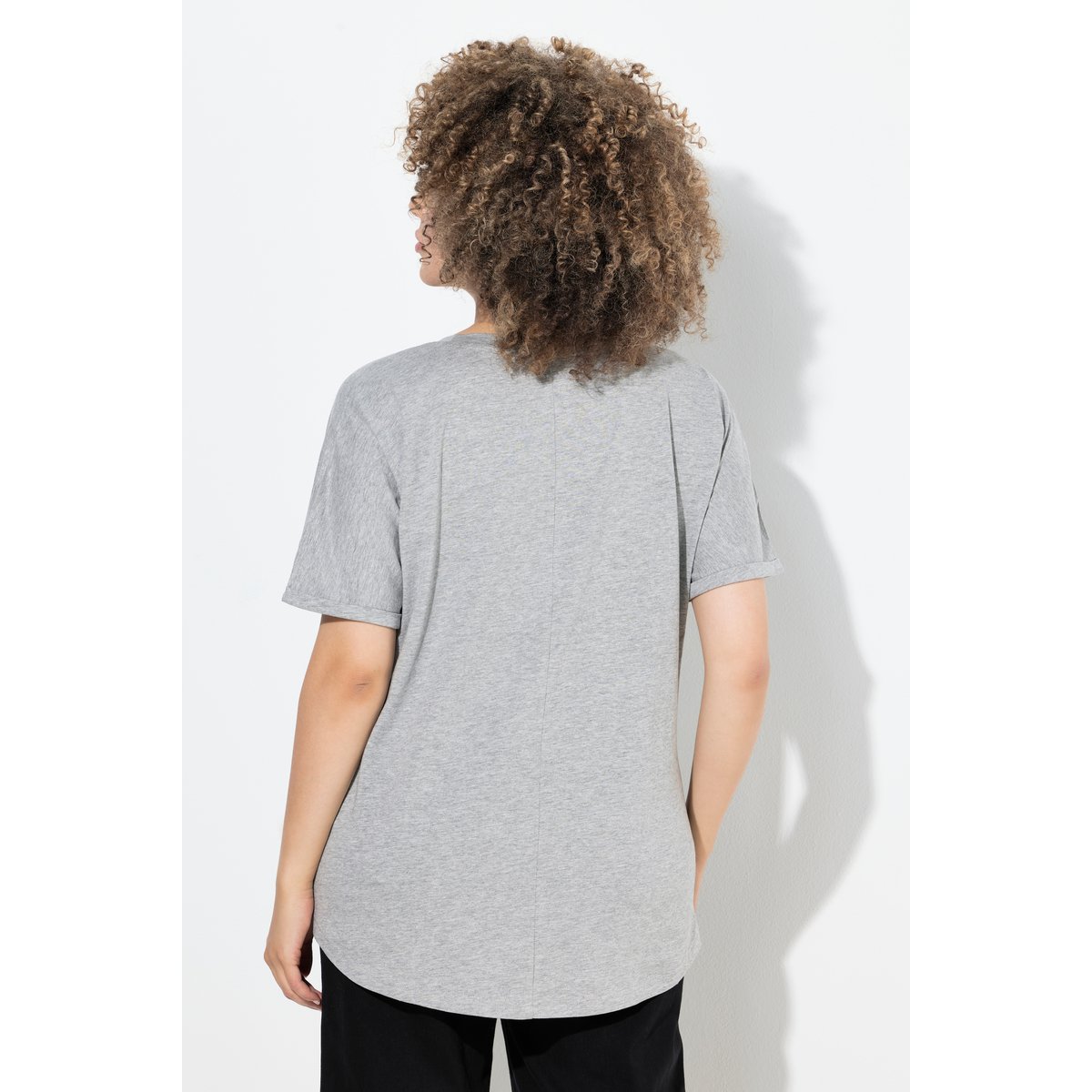 T-shirt oversize gris clair chiné, ULLA POPKEN