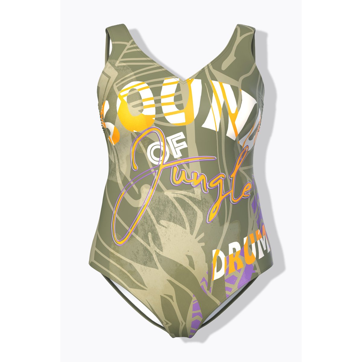 Maillot de bain sans bonnets souples. vert kaki, ULLA POPKEN