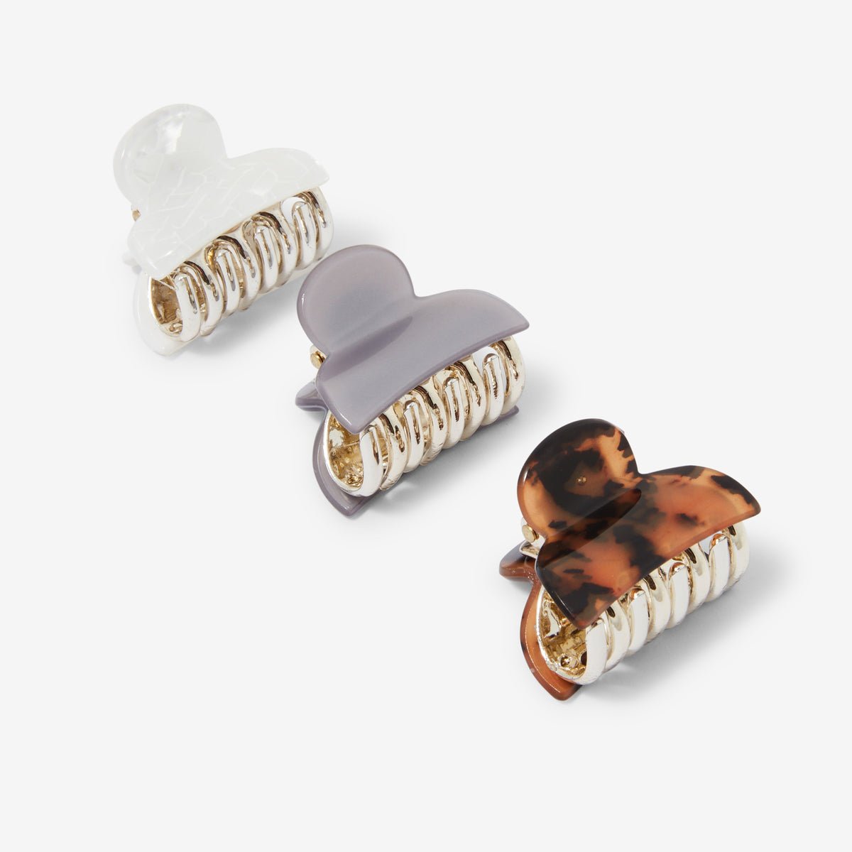Set de 3 petites pinces à cheveux en résine multicolore, BALABOOSTE