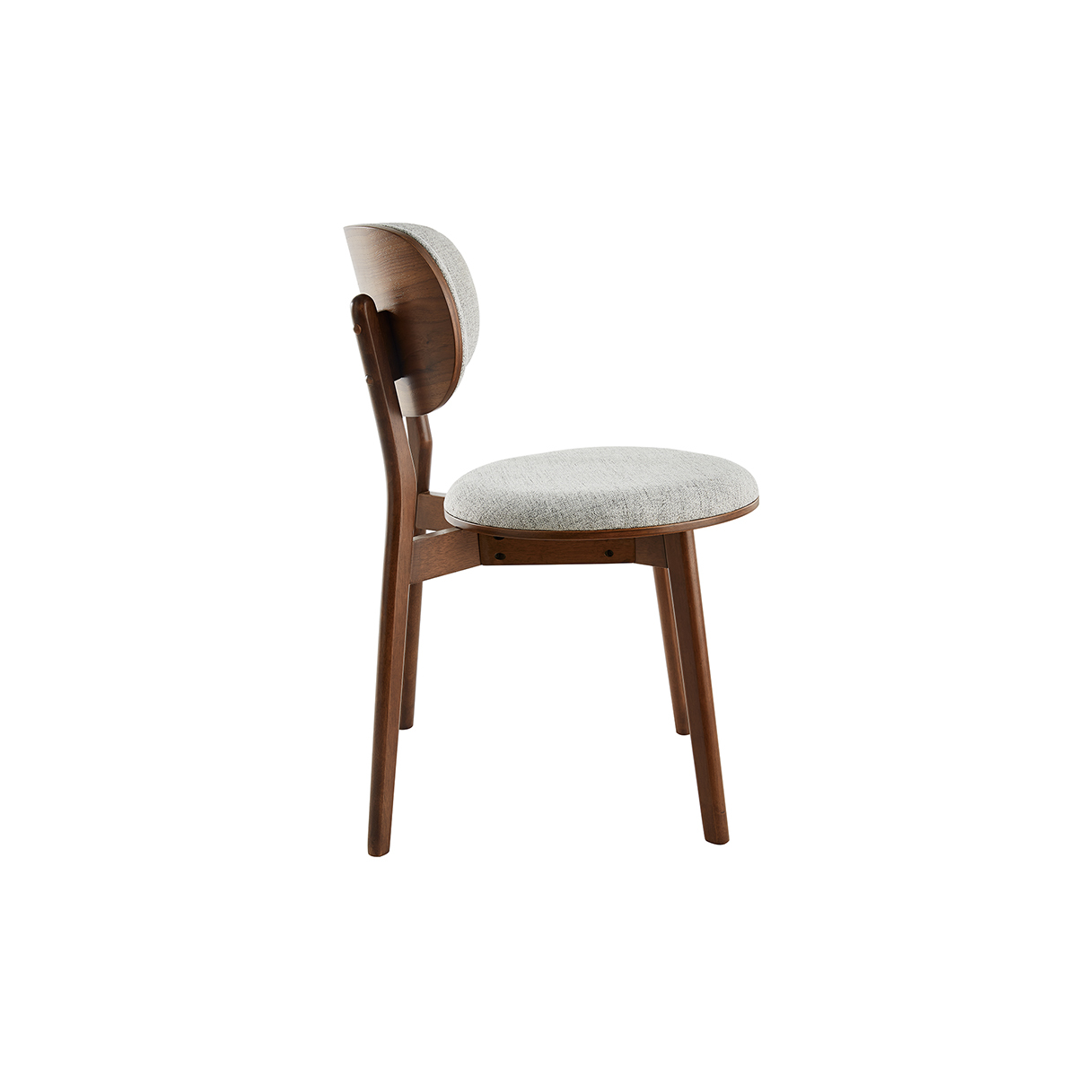 Chaises scandinaves en tissu (lot de 2) FAUVETTE noyer, MILIBOO