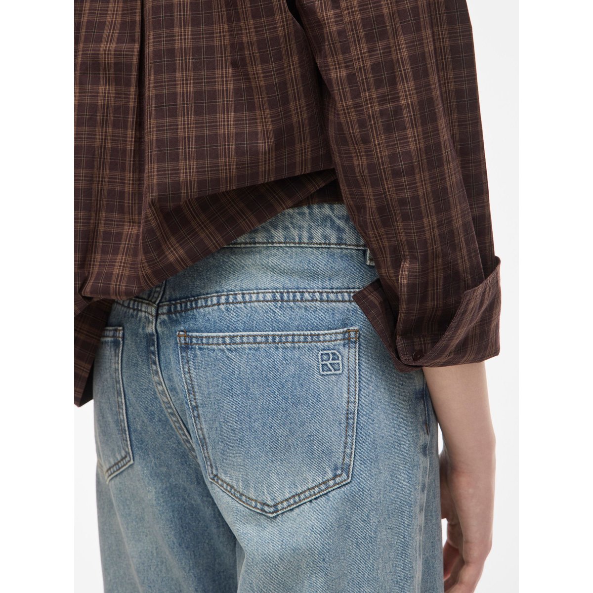 Jean À Coupe Ample bleu - light blue denim1, ROUGE EDIT