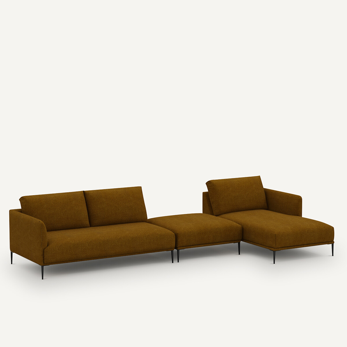 Oscar Marl Woven Chaise Longue, Designed by Emmanuel Gallina amber honey, AM.PM X EMMANUEL GALLINA