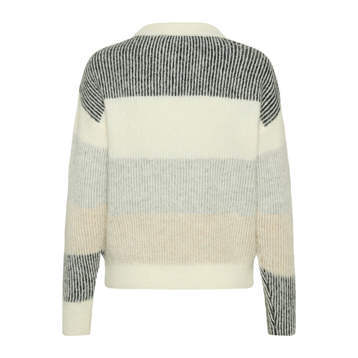 Pullover tricoté blanc chalk multicolor stripe, KAFFE