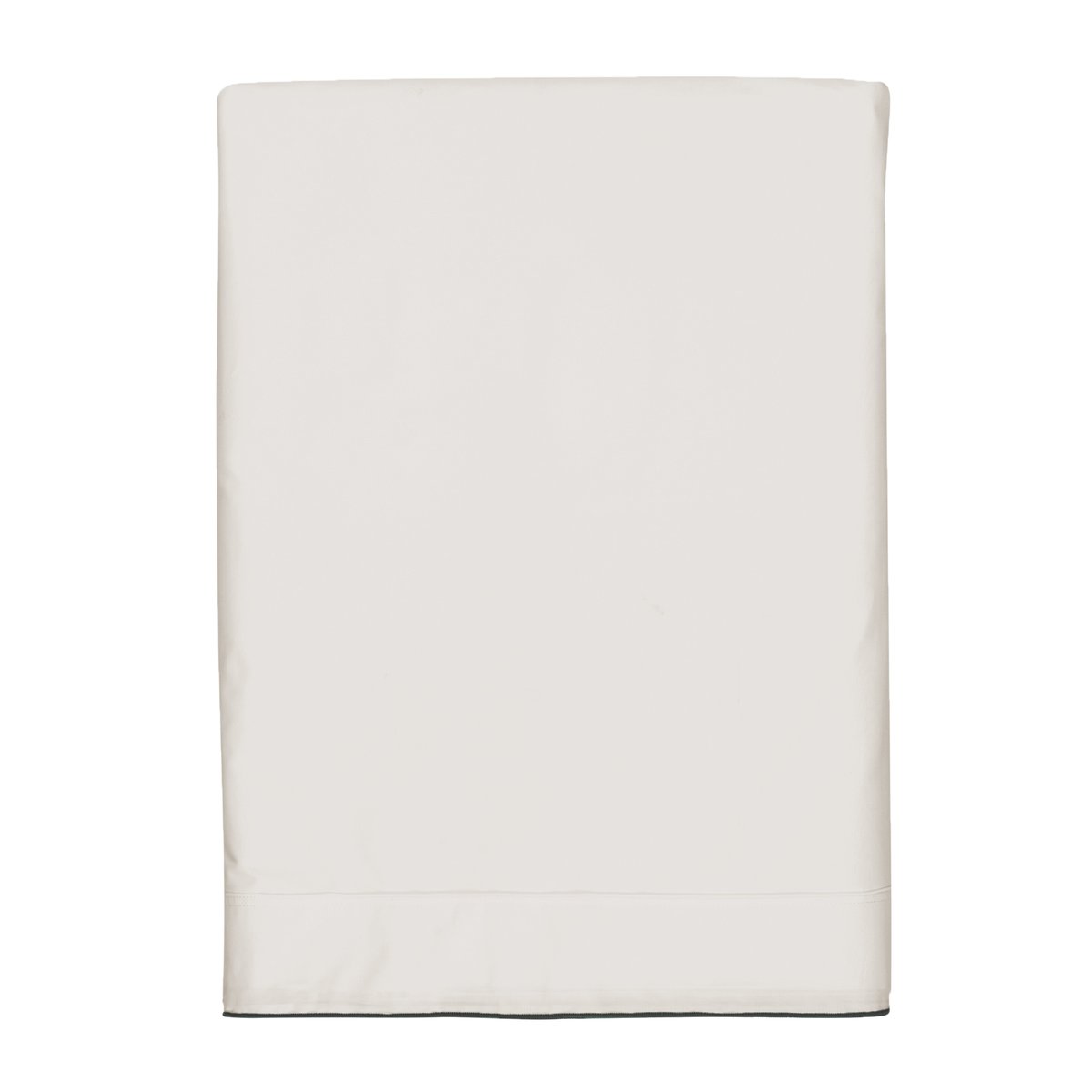 Drap plat en satin de coton lavé, RÊVE SATINÉ greige et anthracite, BLANC CERISE