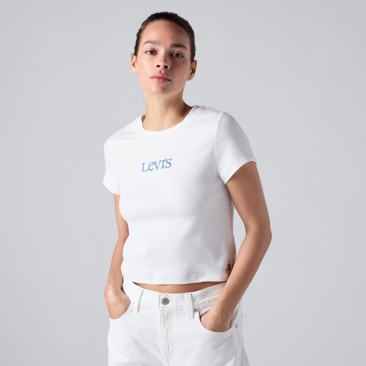 Baby Tee graphique Essential blanc - emb club logo bright white, LEVI'S
